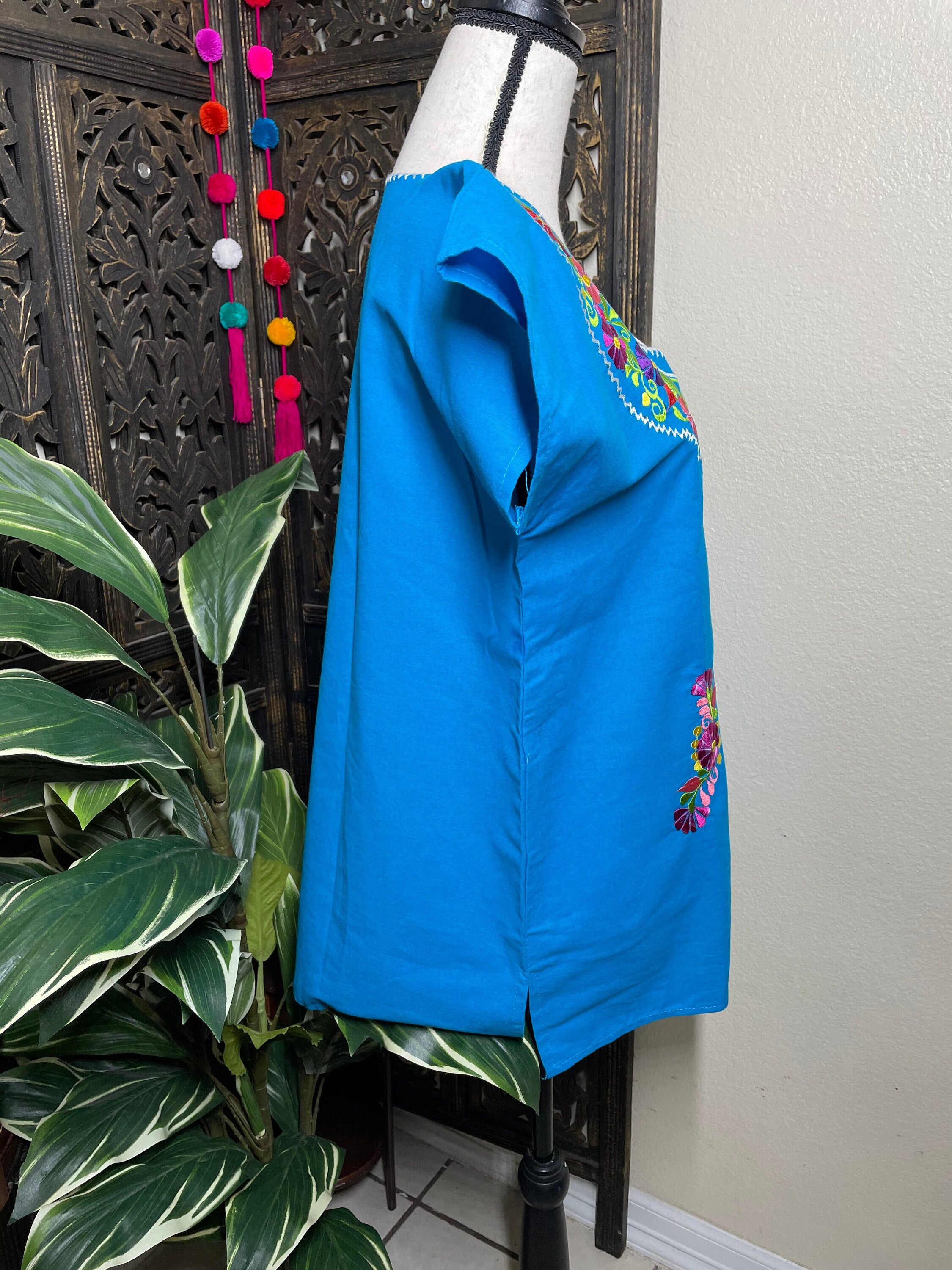 Image of Beautiful Embroidered Handmade Blouse - Mexican Floral Artisan Blouse