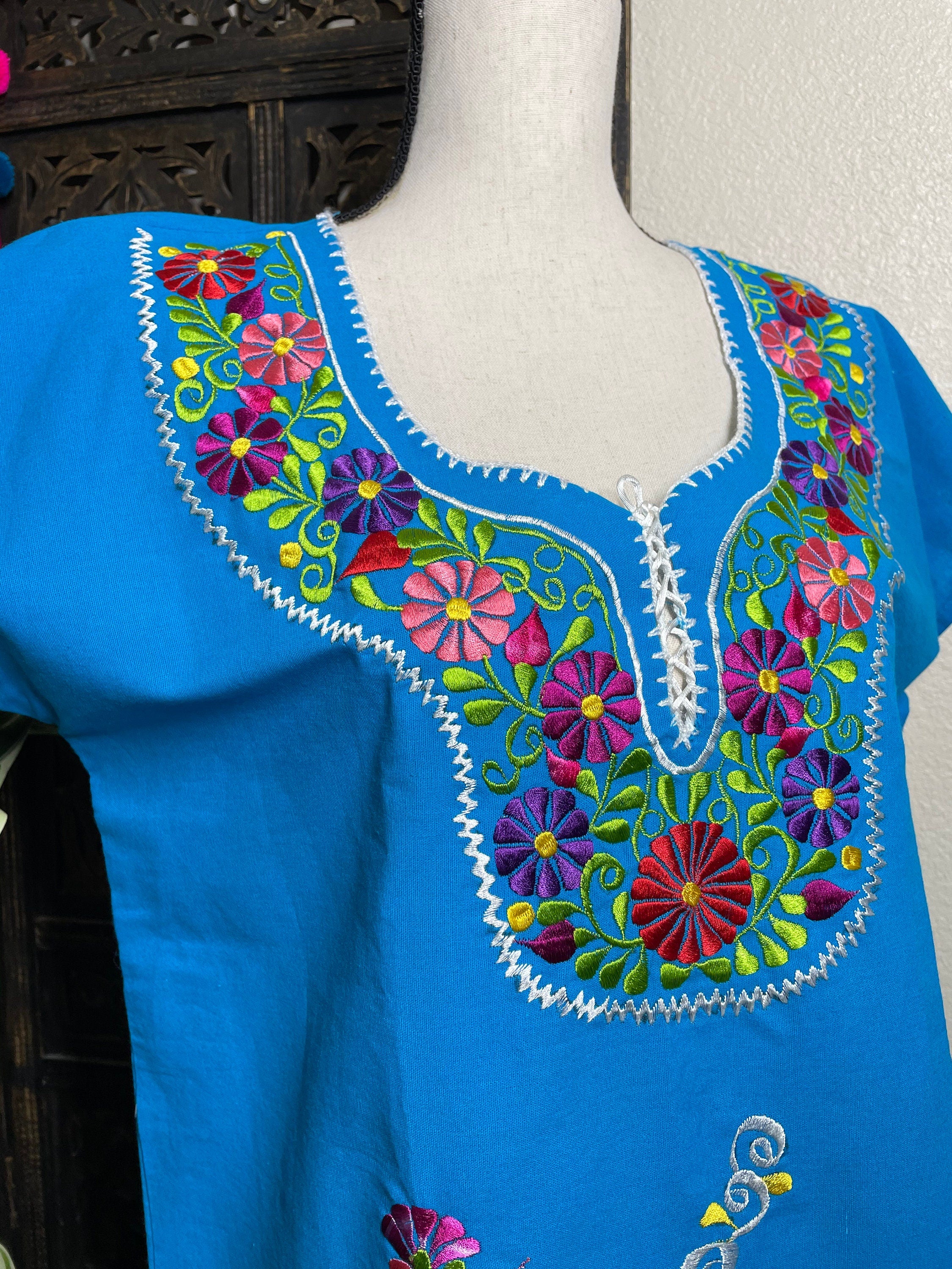 Image of Beautiful Embroidered Handmade Blouse - Mexican Floral Artisan Blouse