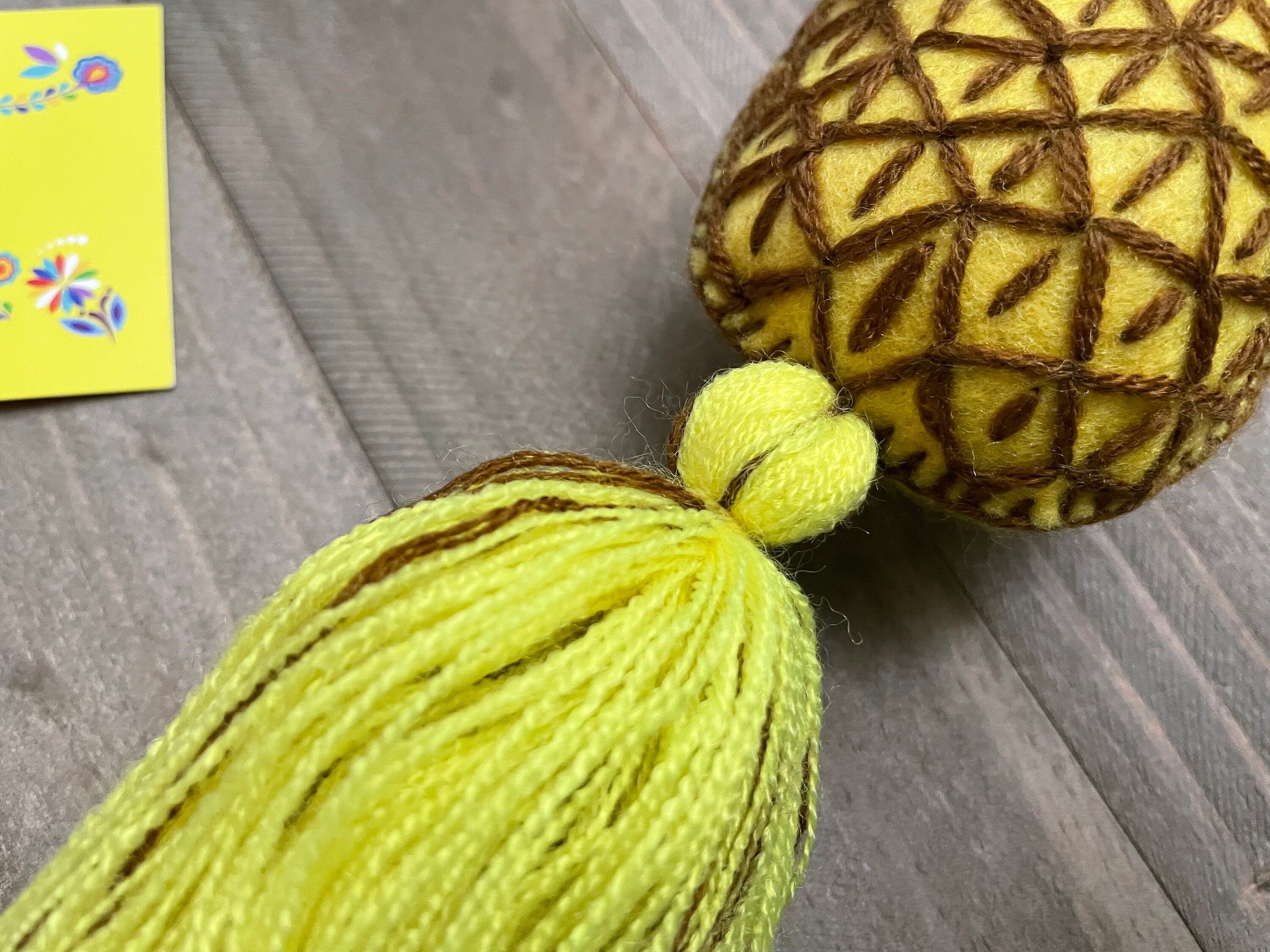 Image of Handmade Pineapple Tassel Charm - Handmade Car Decor - Tassel Charm