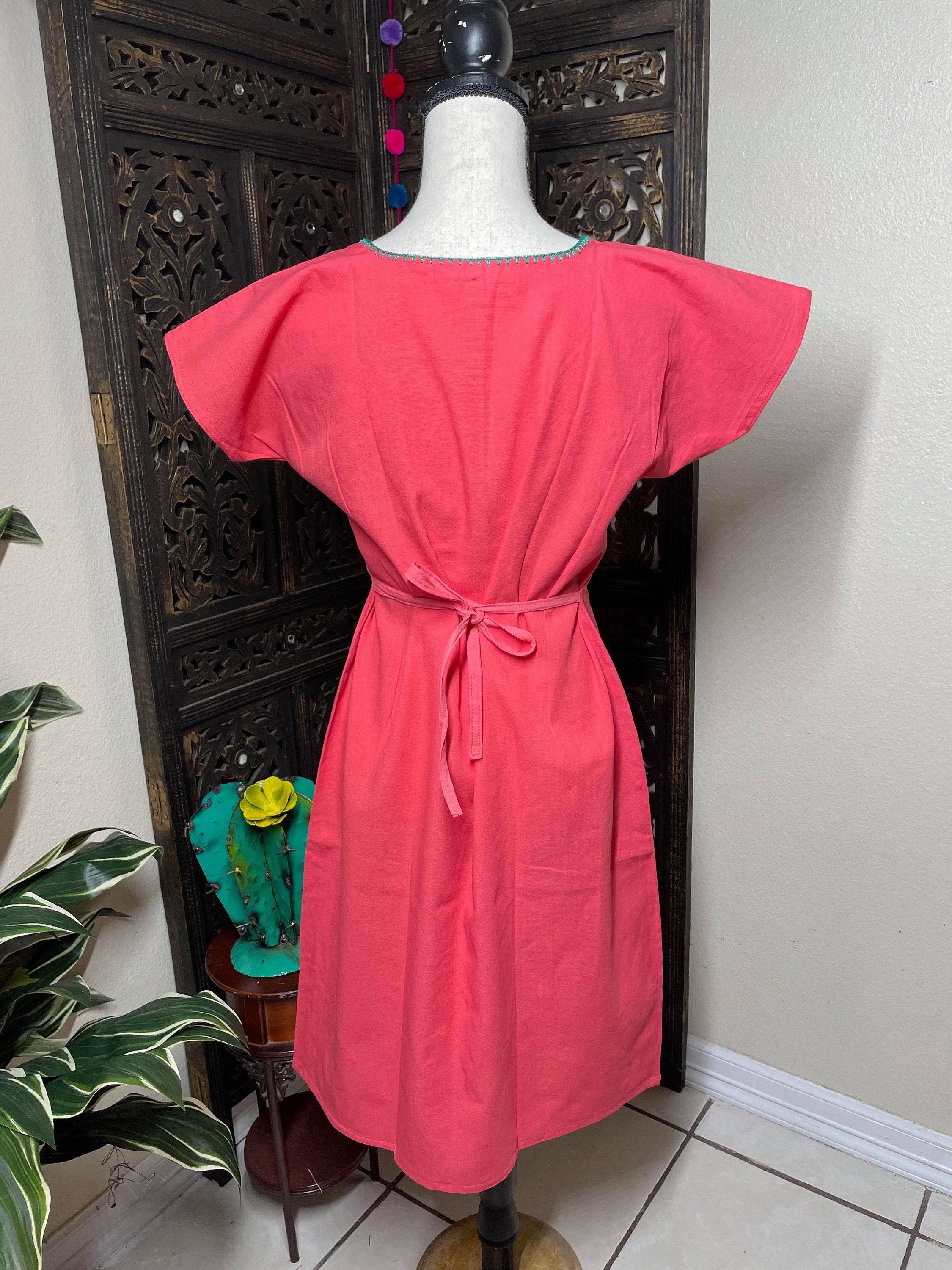 Image of Floral Embroidered Artisanal Dress - Handmade Embroidered Dress from Chiapas, Mexico