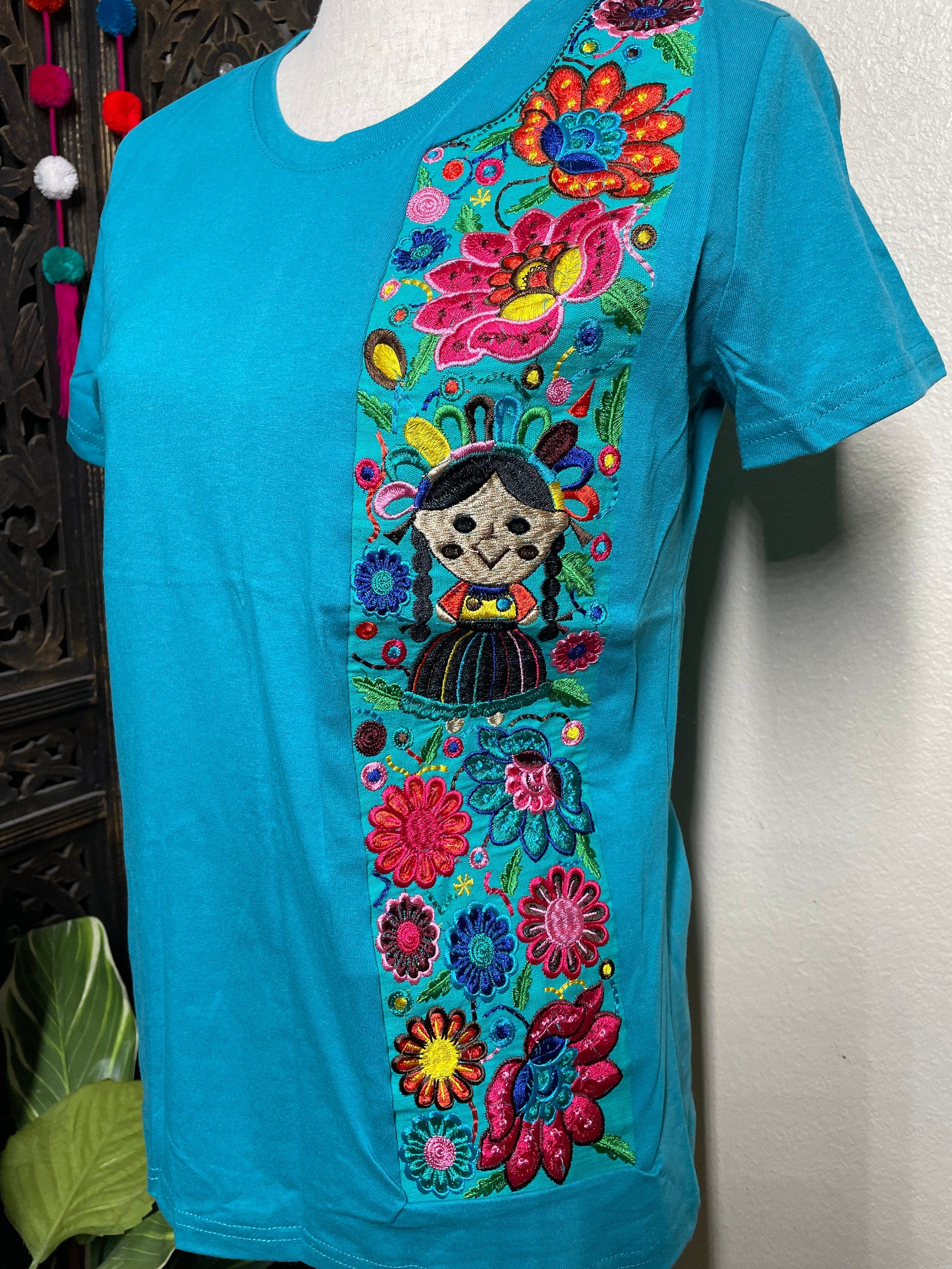 Image of Beautiful Mexican Embroidered TShirts - Artisanal TShirts