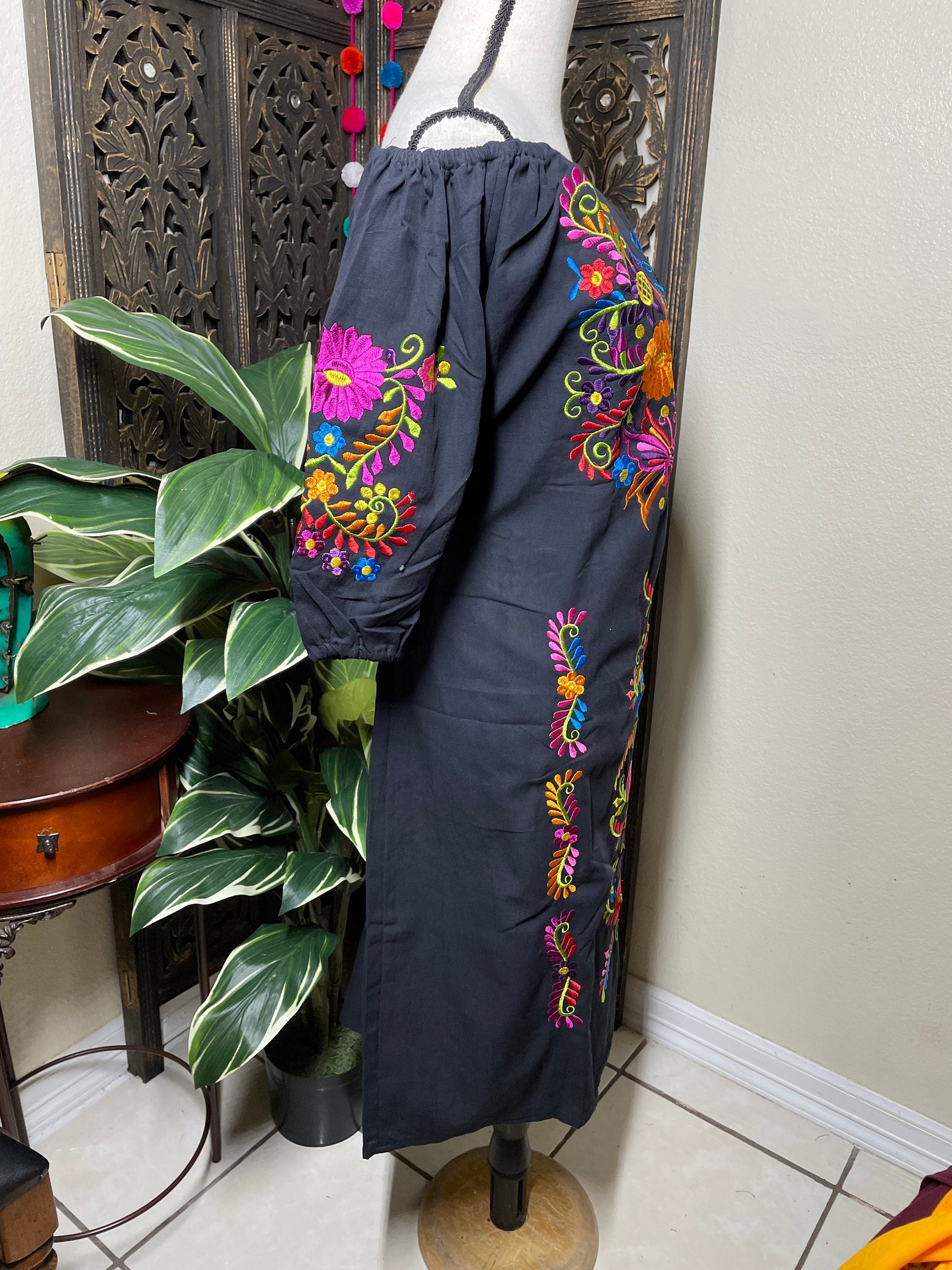 Gorgeous Embroidered Artisanal Dress - Mexican Floral Dress from Chiapas, Mexico