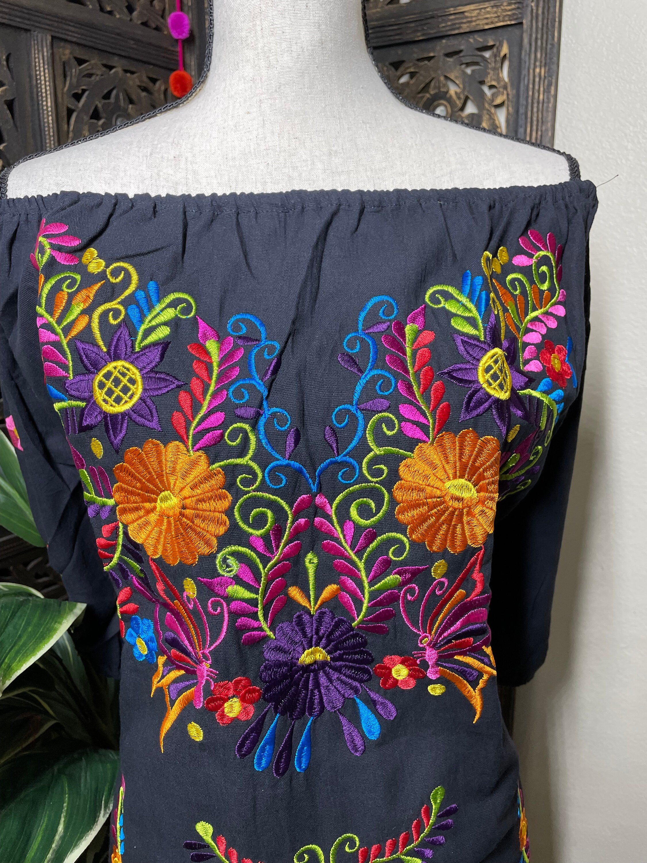 Image of Gorgeous Embroidered Artisanal Dress - Mexican Floral Dress from Chiapas, Mexico