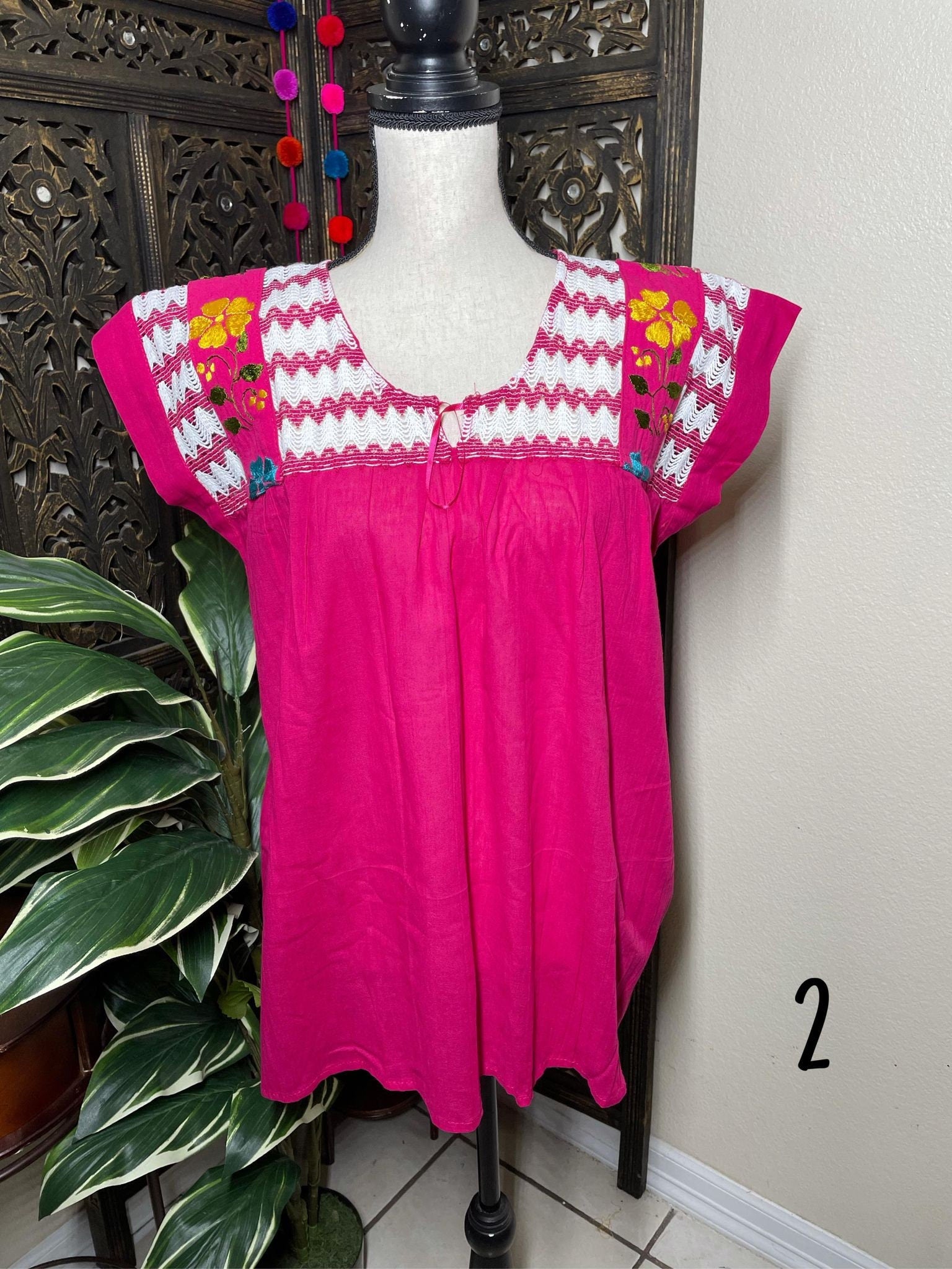 Precious Embroidered Blouse made in Puebla, Mexico - Medium Size