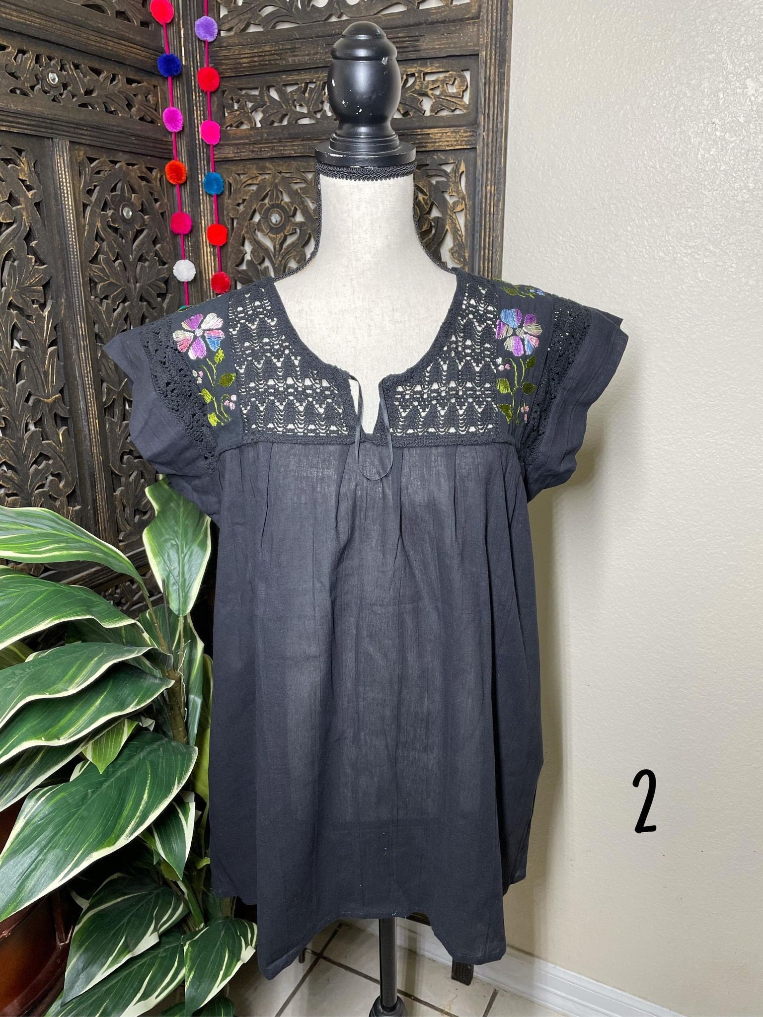 Precious Embroidered Blouse made in Puebla, Mexico - Medium