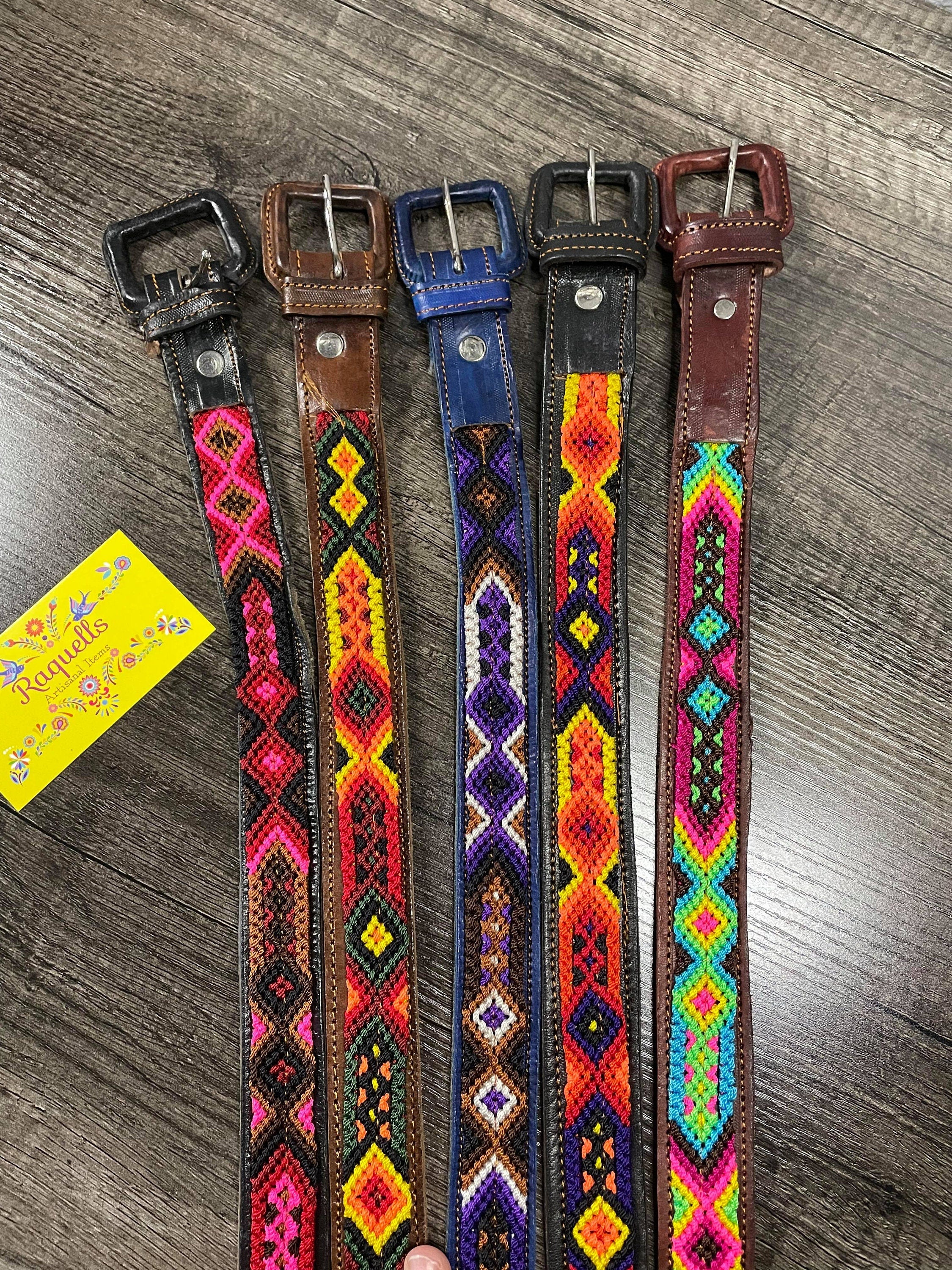 Image of Girls Unique Boho Embroidered Belt - Handmade Embroidered Belts - Boho Artisanal Belts