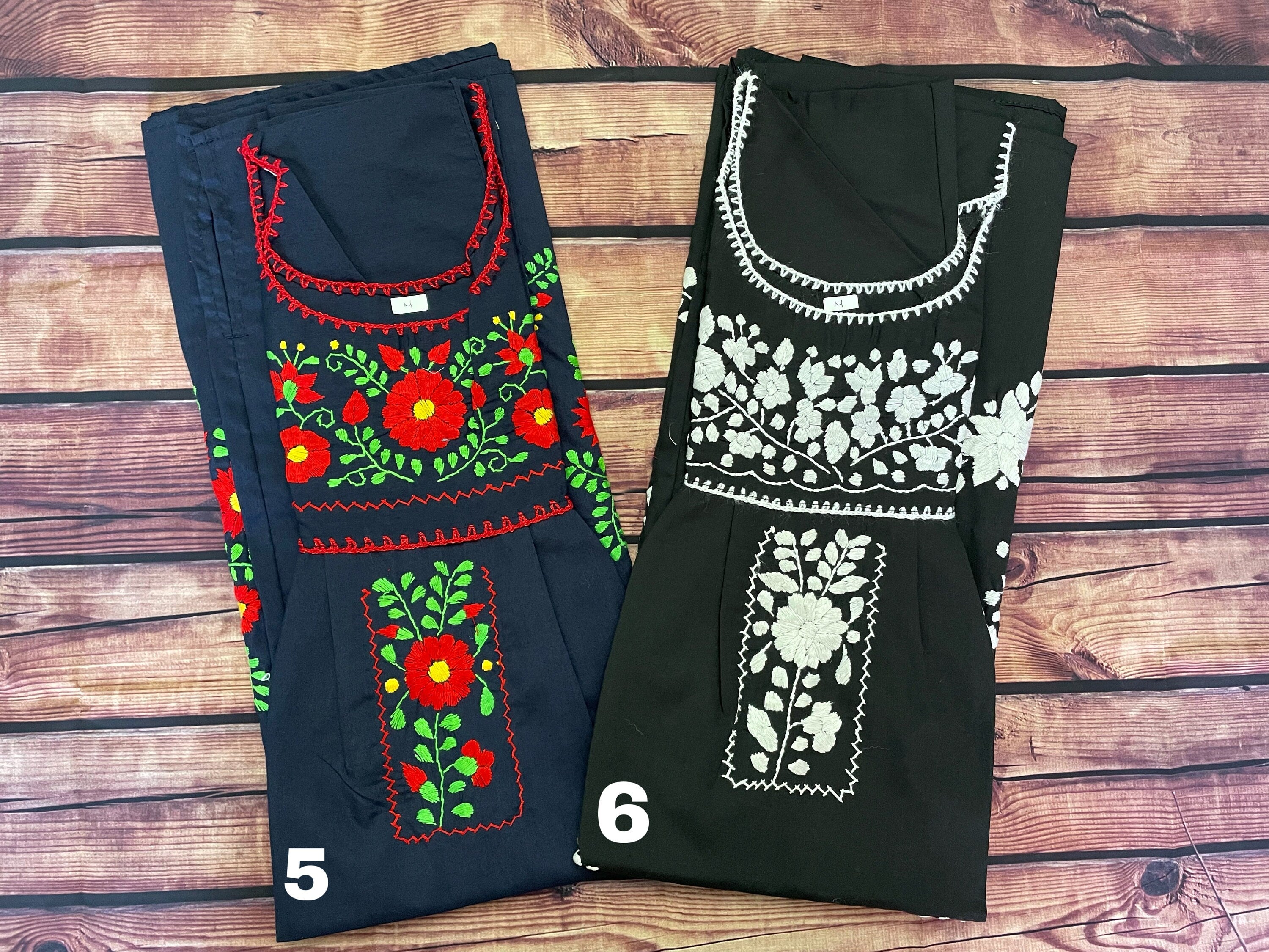 Beautiful Traditional Mexican Hand Embroidered Dress - Artisanal Dress from Puebla, Mexico - Medium