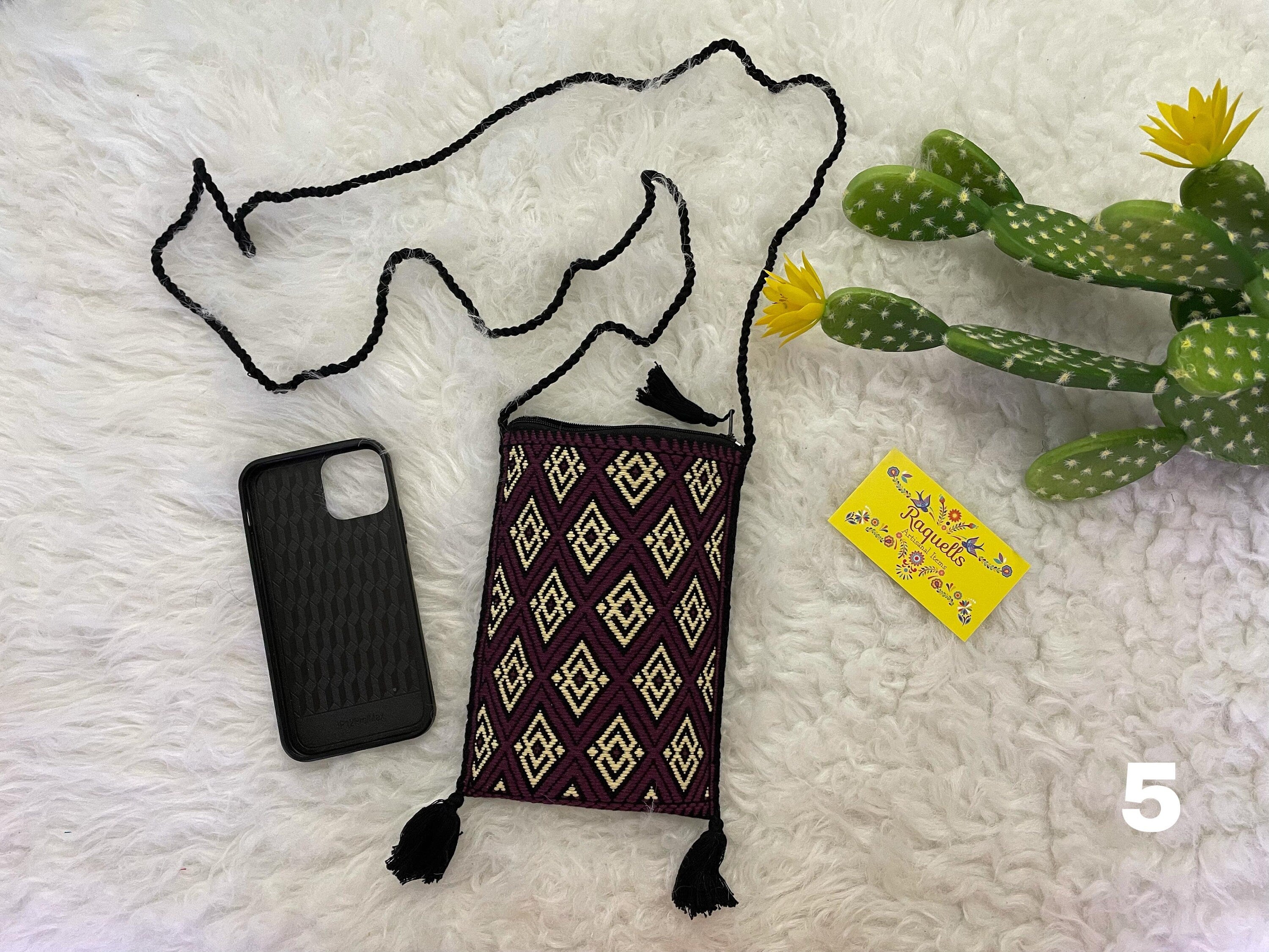 Image of Handmade Artisanal Phone Holders - Mexican Embroidery - Phone Crossbody