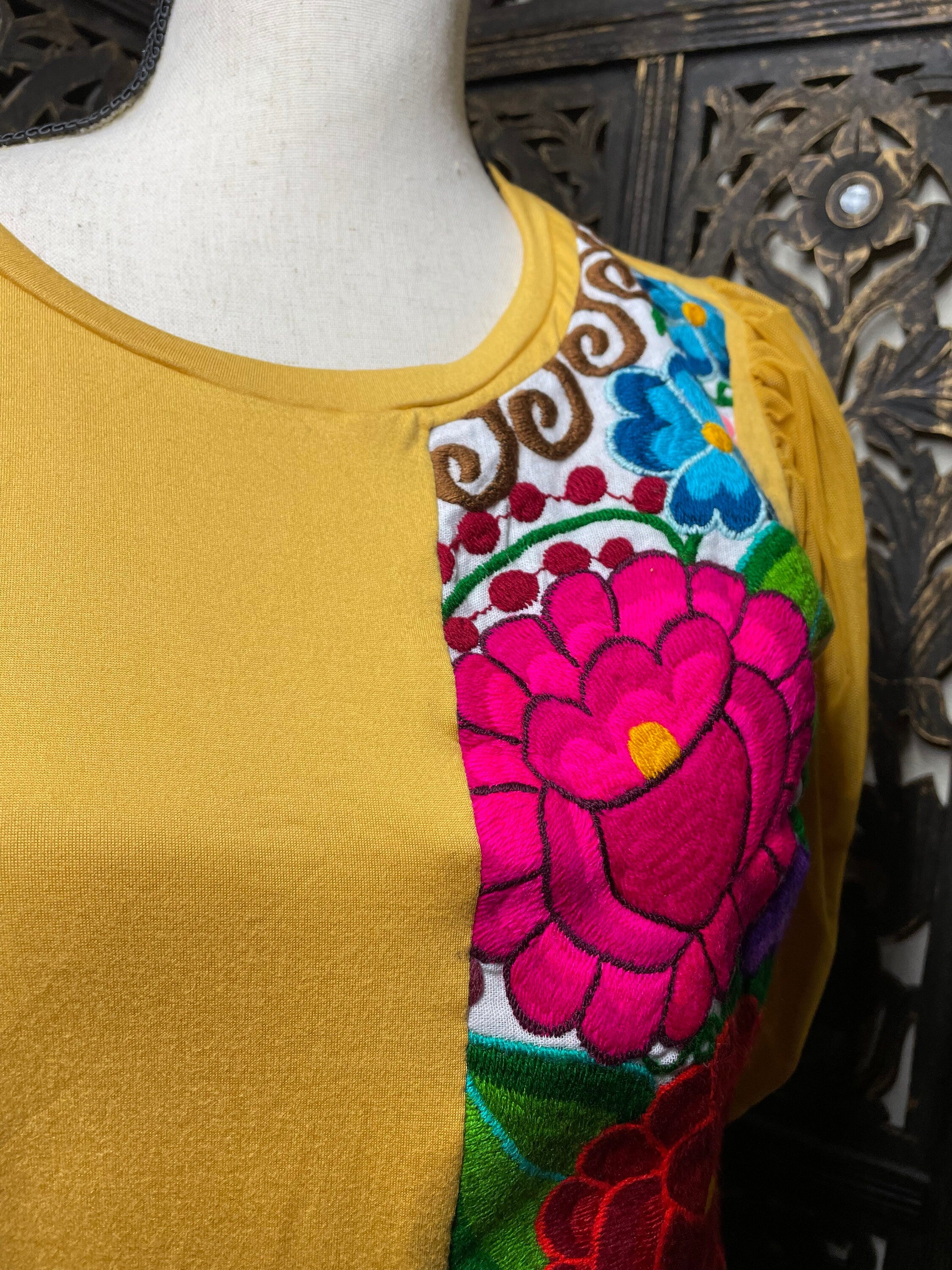 Image of Trendy Floral Embroidered Blouse - Artisan Made Embroidered Blouse - Chiapas, Mexico