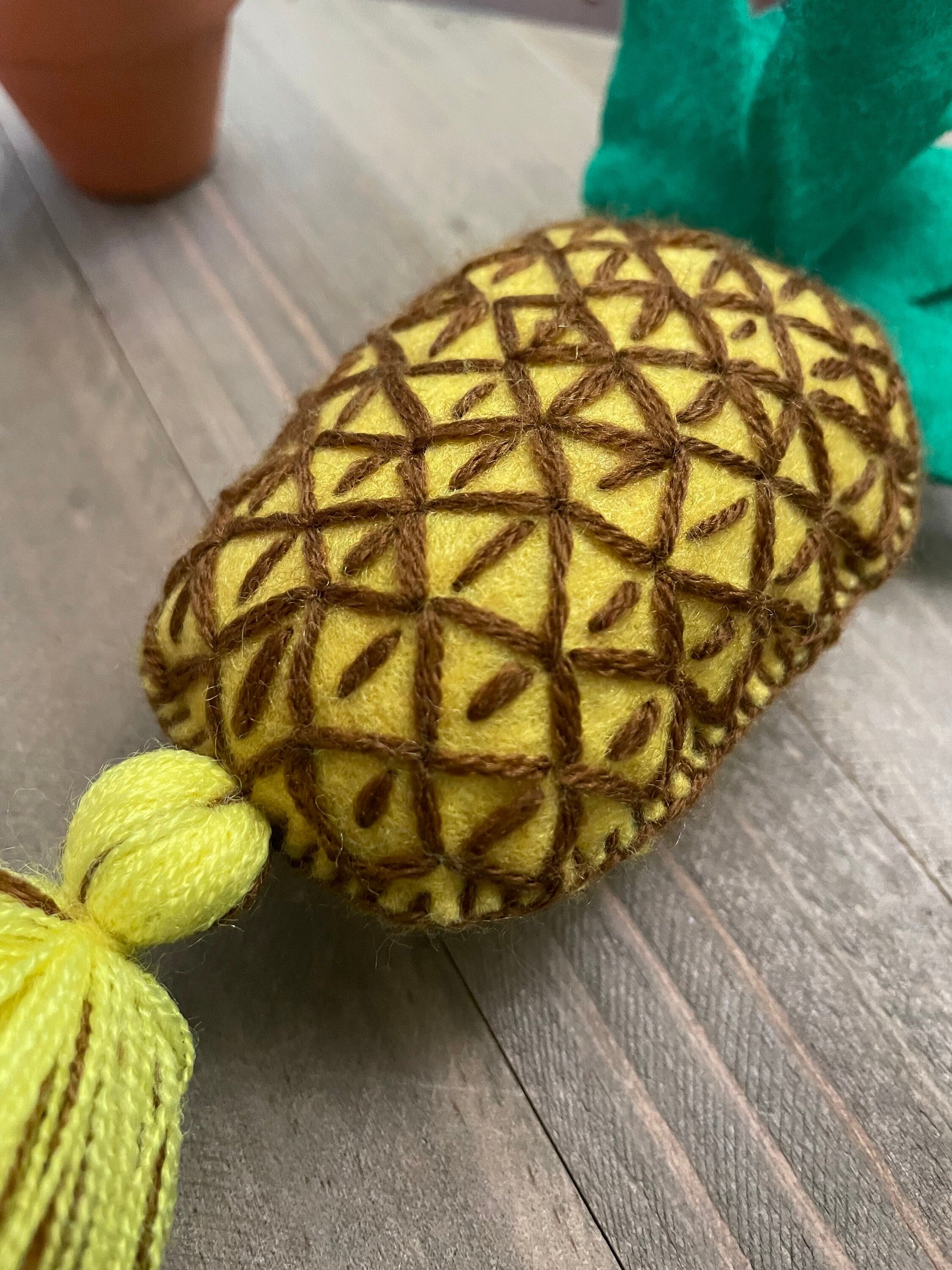 Image of Handmade Pineapple Tassel Charm - Handmade Car Decor - Tassel Charm