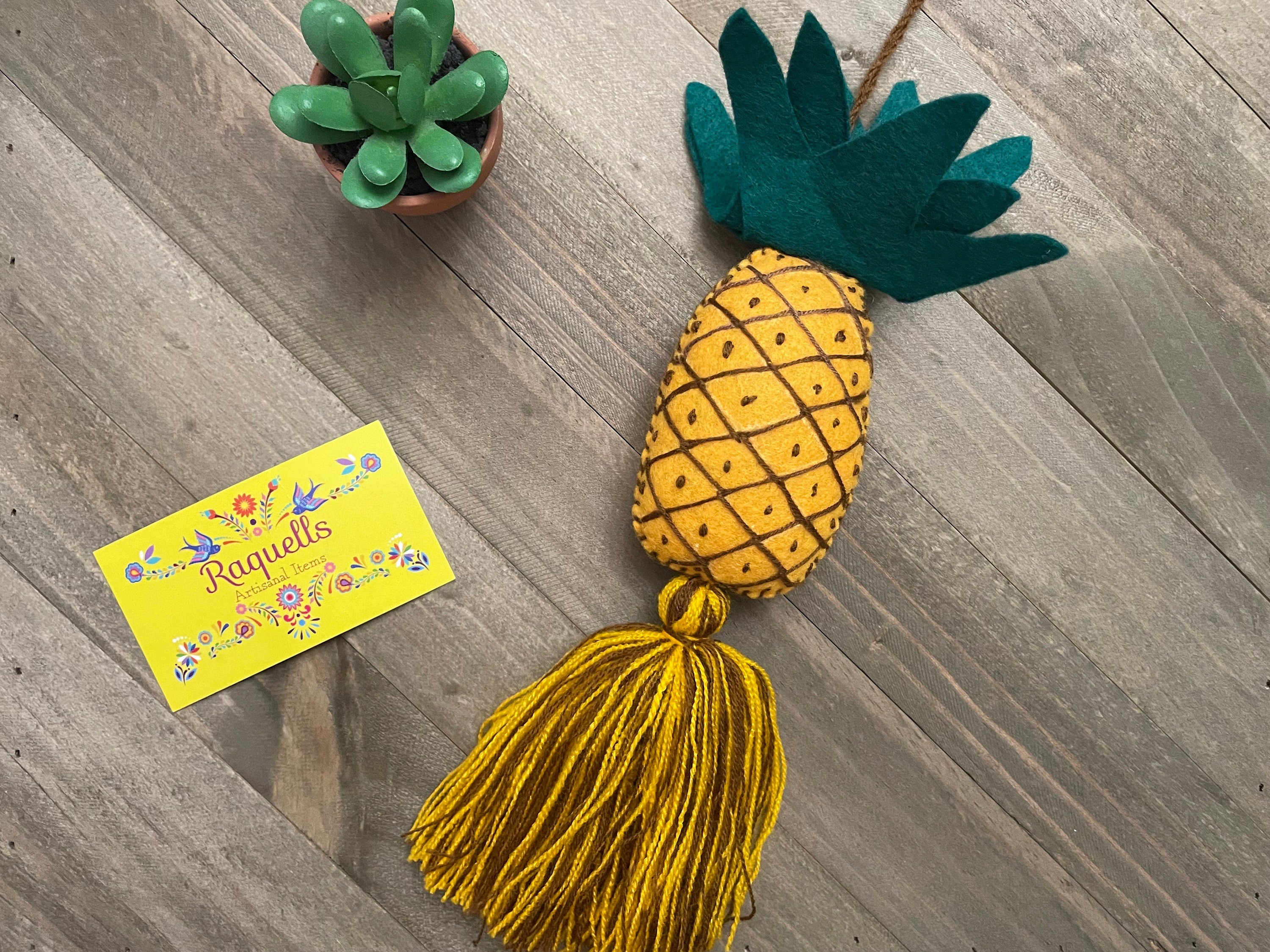 Image of Handmade Pineapple Tassel Charm - Handmade Car Decor - Tassel Charm