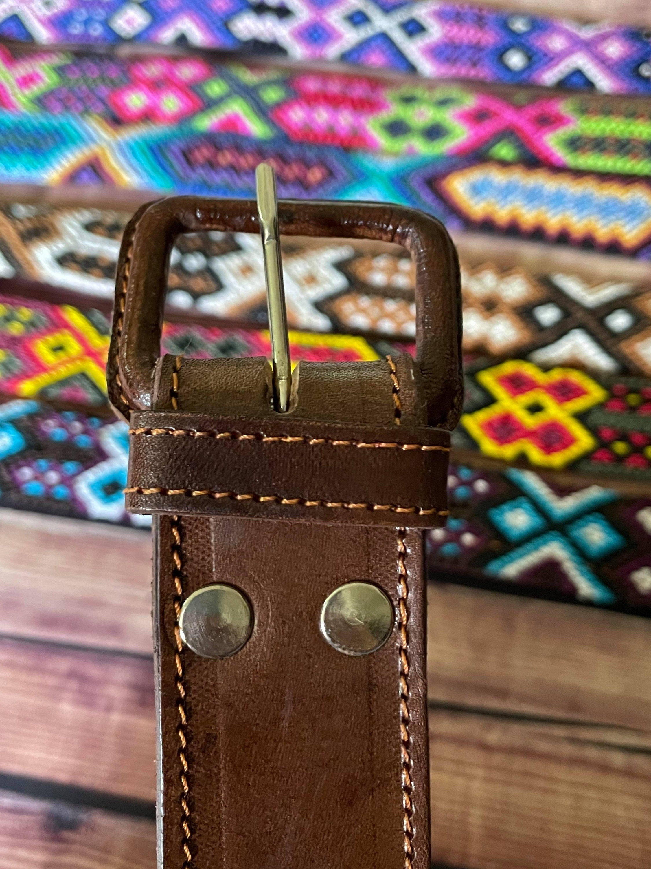 Image of Unique Boho Embroidered Belt - Handmade Embroidered Belts - Boho Artisanal Belts