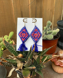 Image of Beautiful Handmade Artisanal Earrings - Hand Woven Earrings from Chiapas, Mexico