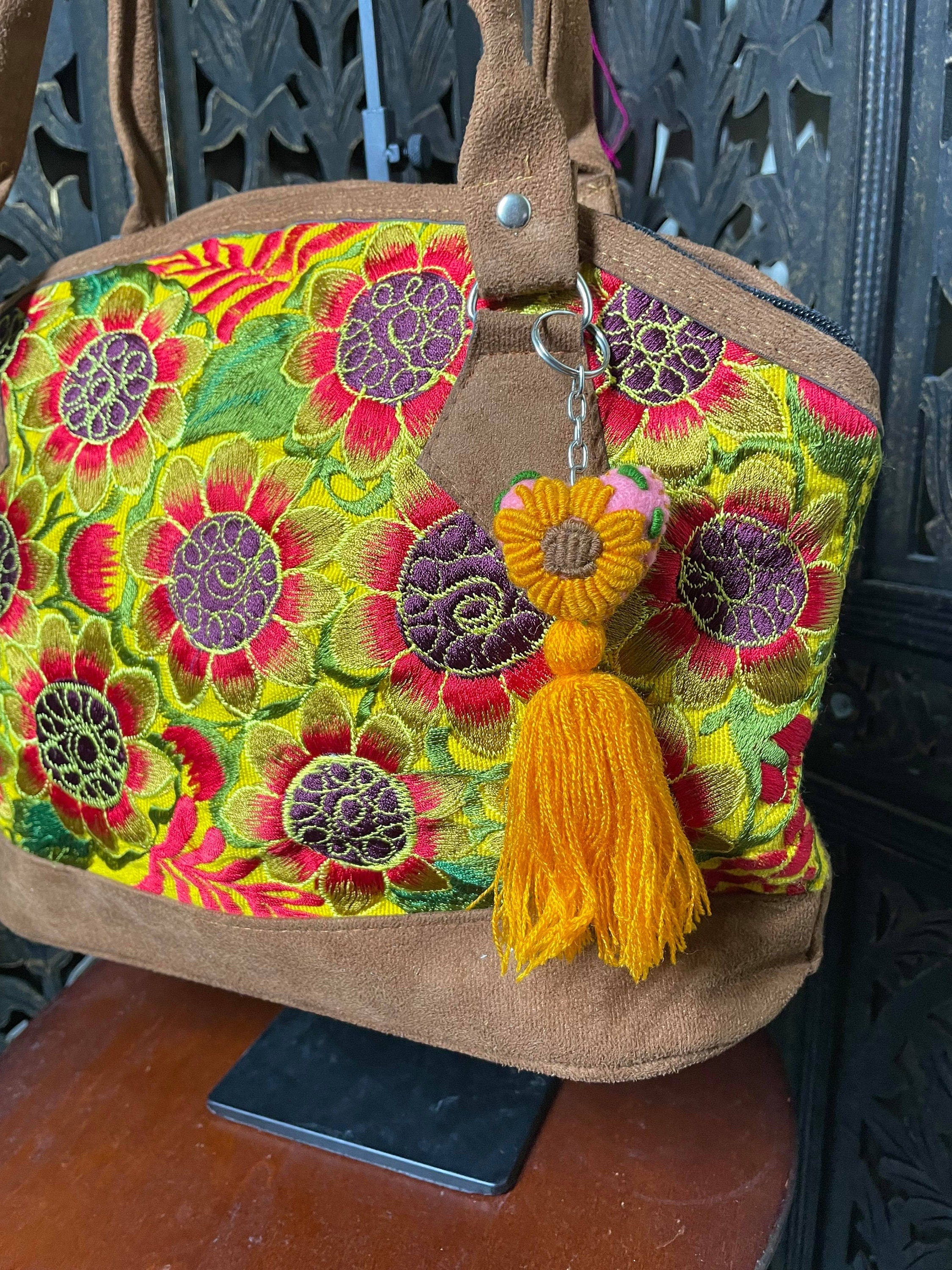 Image of Floral Embroidered Shoulder Bags from Chiapas, Mexico - Handmade Mexican Purse