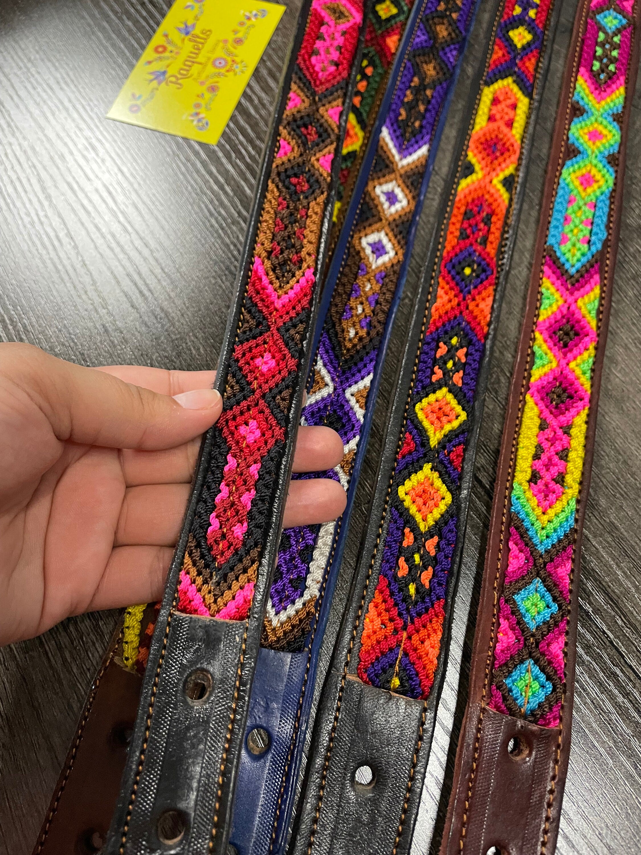 Image of Girls Unique Boho Embroidered Belt - Handmade Embroidered Belts - Boho Artisanal Belts