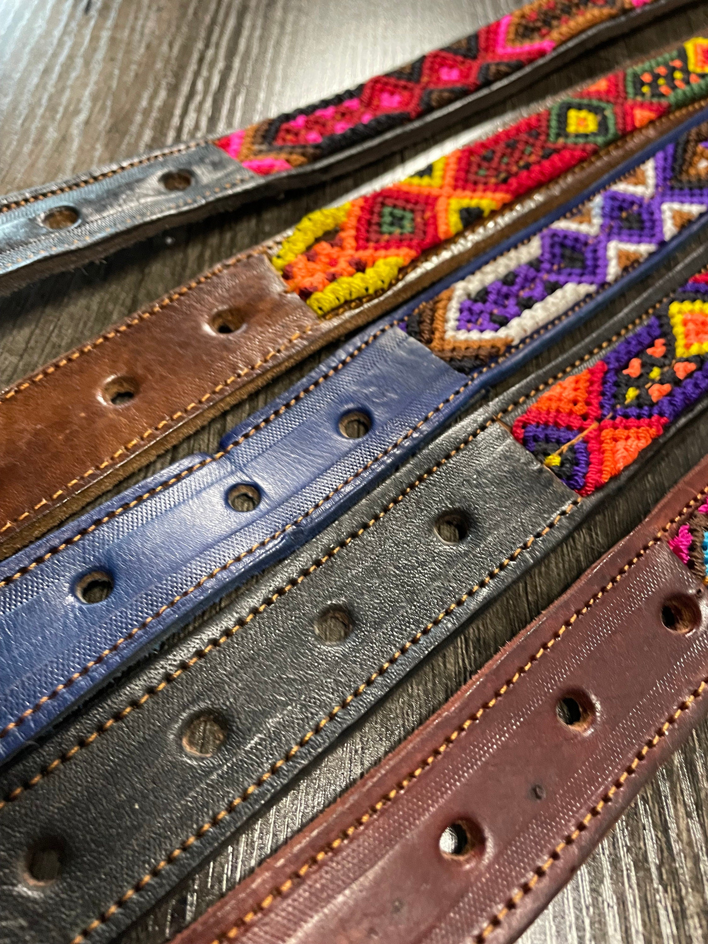 Image of Girls Unique Boho Embroidered Belt - Handmade Embroidered Belts - Boho Artisanal Belts