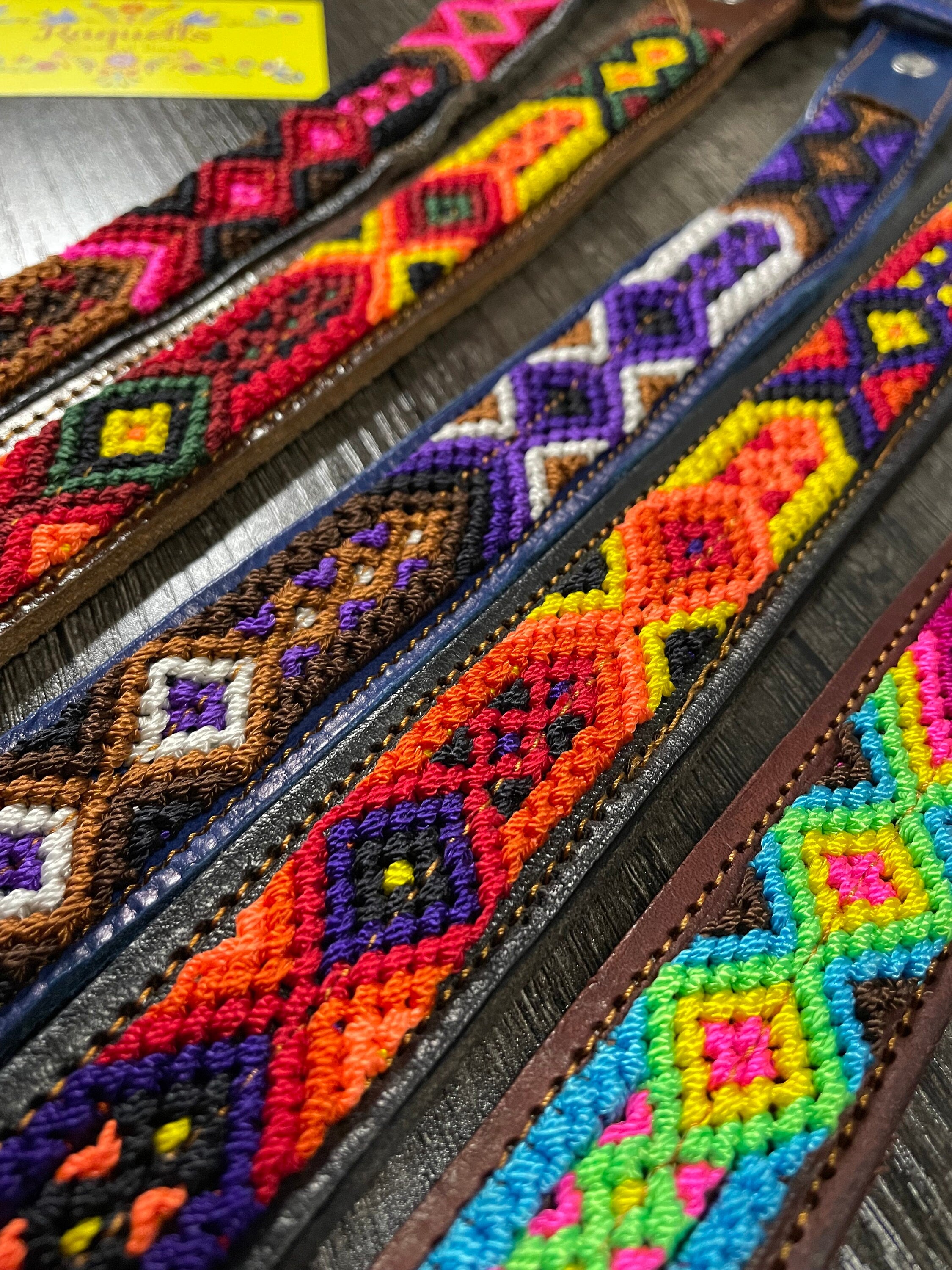 Image of Girls Unique Boho Embroidered Belt - Handmade Embroidered Belts - Boho Artisanal Belts
