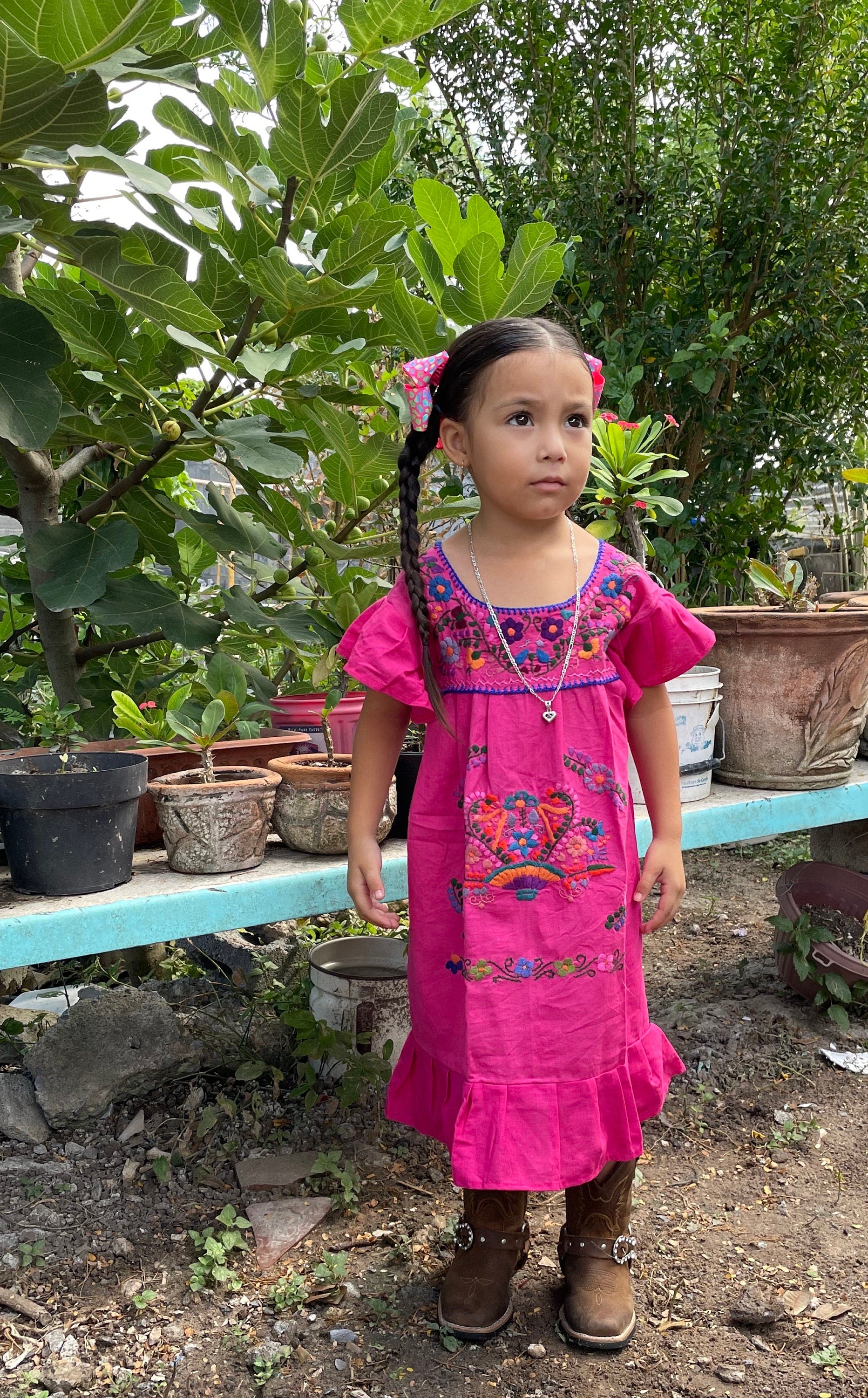 Image of Little Girls Hand Embroidered “Lolita”Dress - Handmade Mexican Fiesta Style Dress - 0 months - 4T sizes available