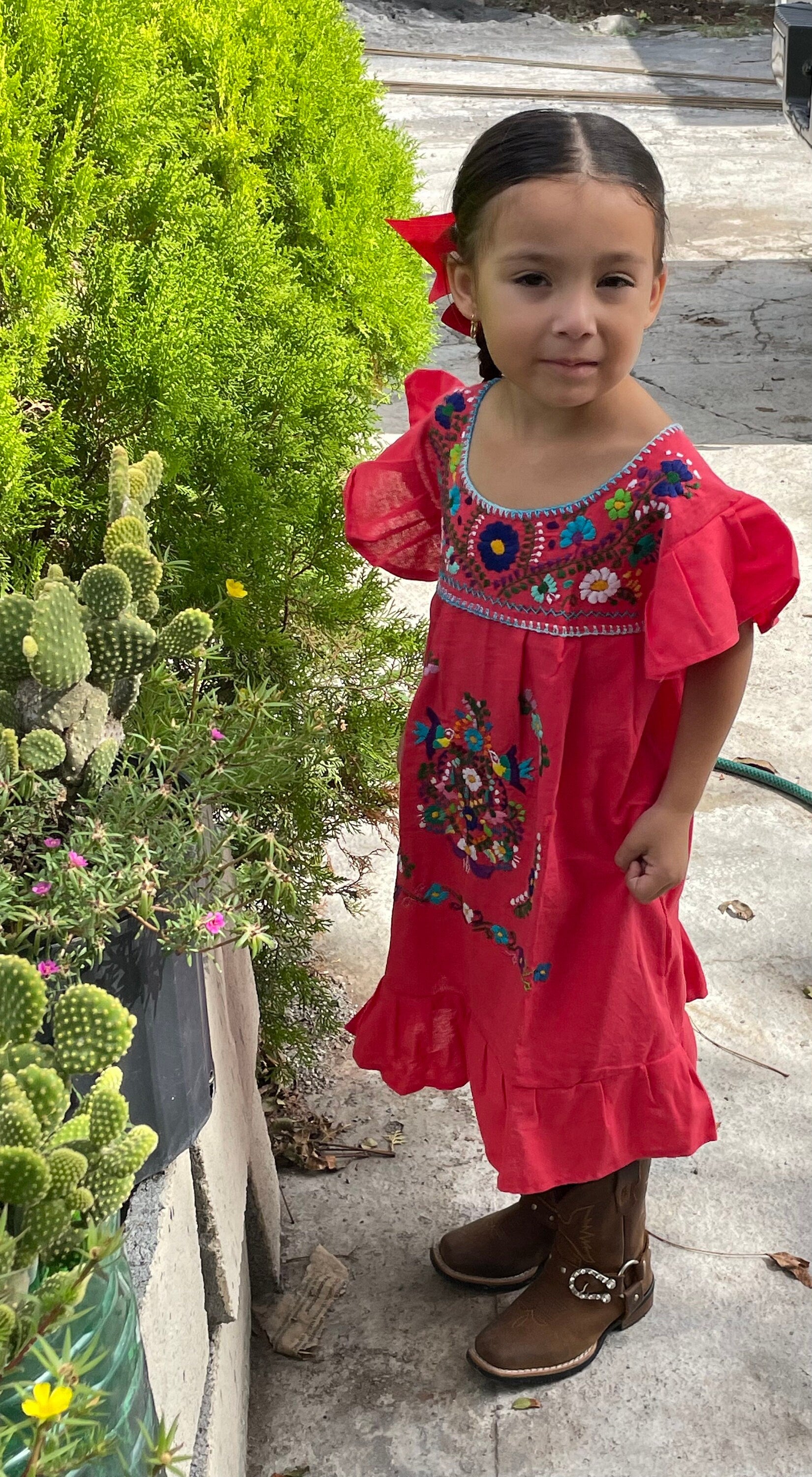 Image of Little Girls Hand Embroidered “Lolita”Dress - Handmade Mexican Fiesta Style Dress - 0 months - 4T sizes available