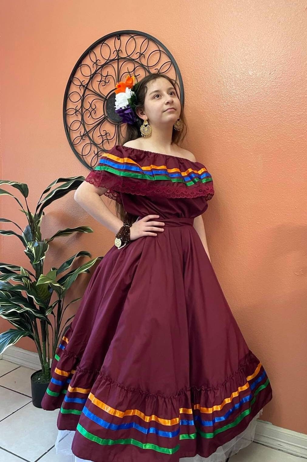 Image of Gorgeous Folk-Ribbon Girls 2 piece Outfit-Blouse & Skirt