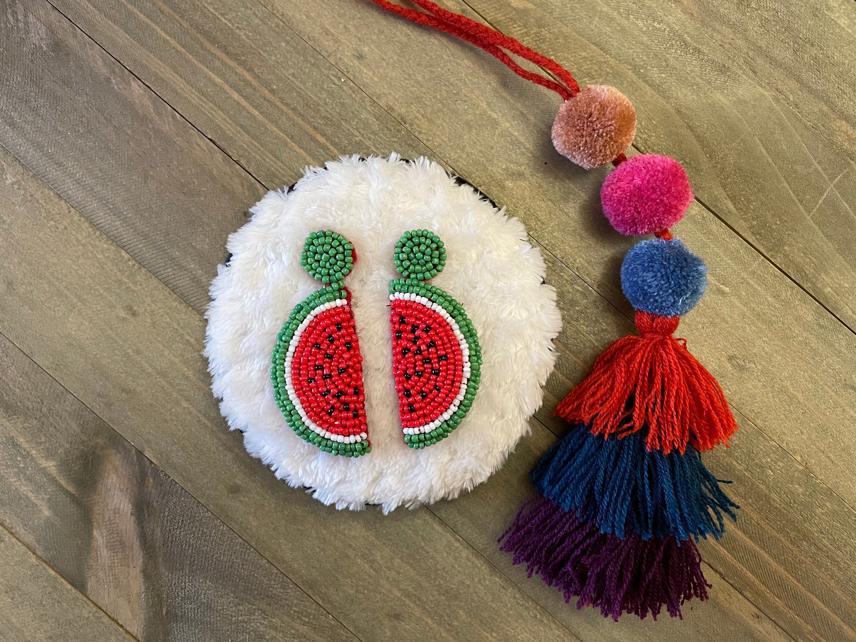 Beautiful Hand Beaded Fruit Earrings - Artisan Made Earrings from Guadalajara, Mexico - Halloween Earrings