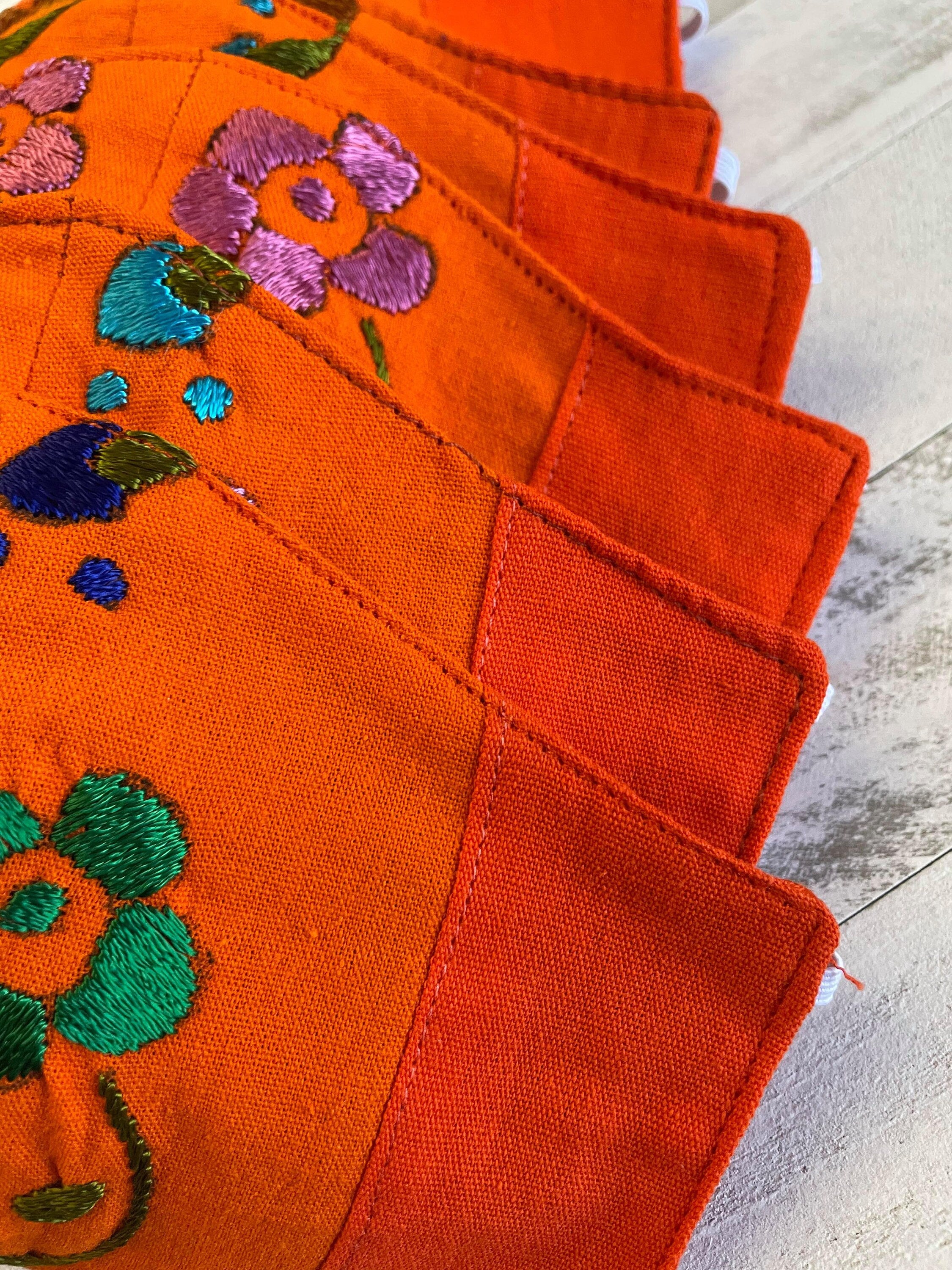 Image of Mexican Simple Embroidered Face Mask - Handmade Artisanal Face Masks