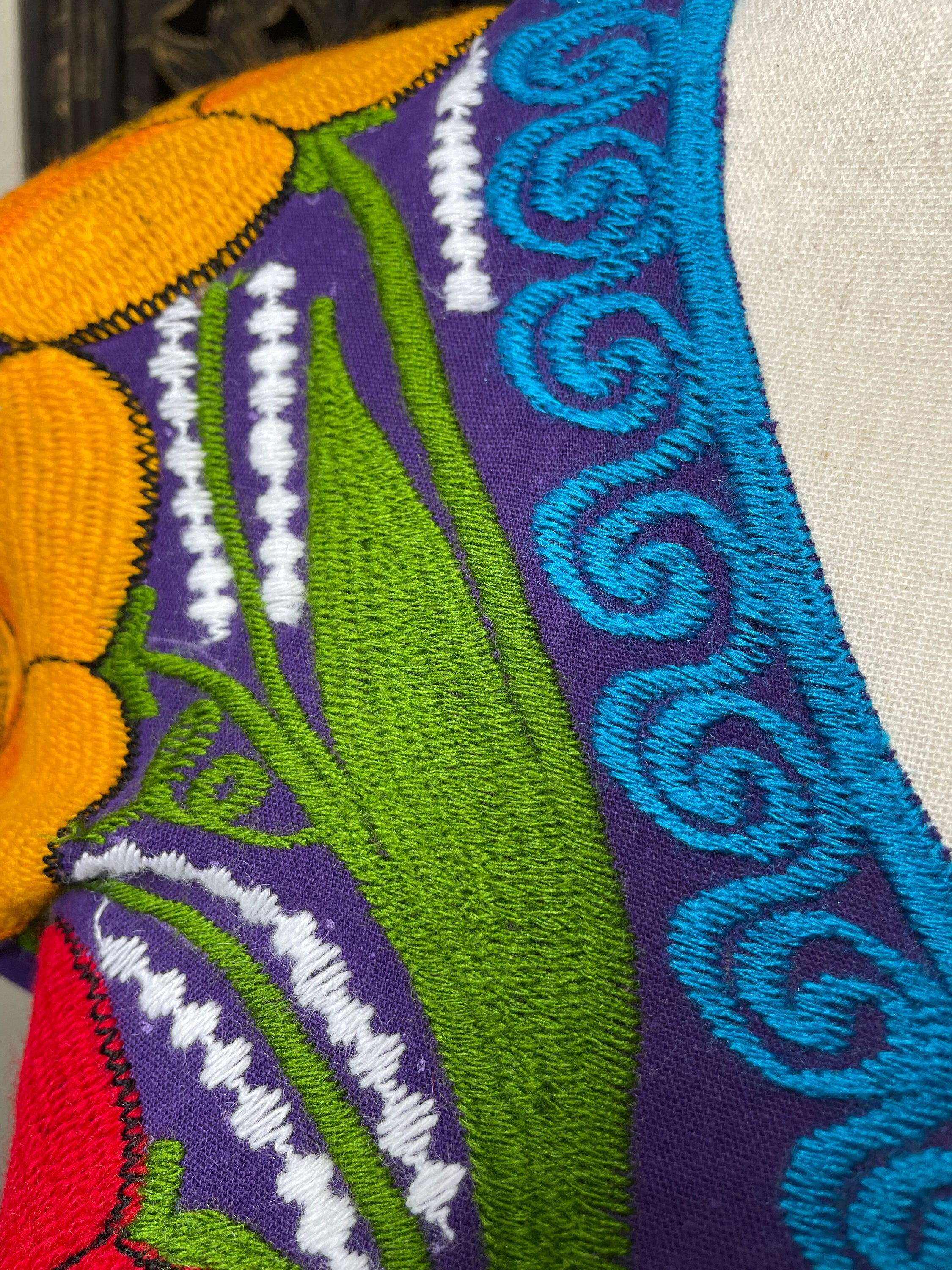 Image of Beautiful Hand Embroidered Rainbow Blouse - Mexican Embroidery - Handmade Blouse from Chiapas, Mexico