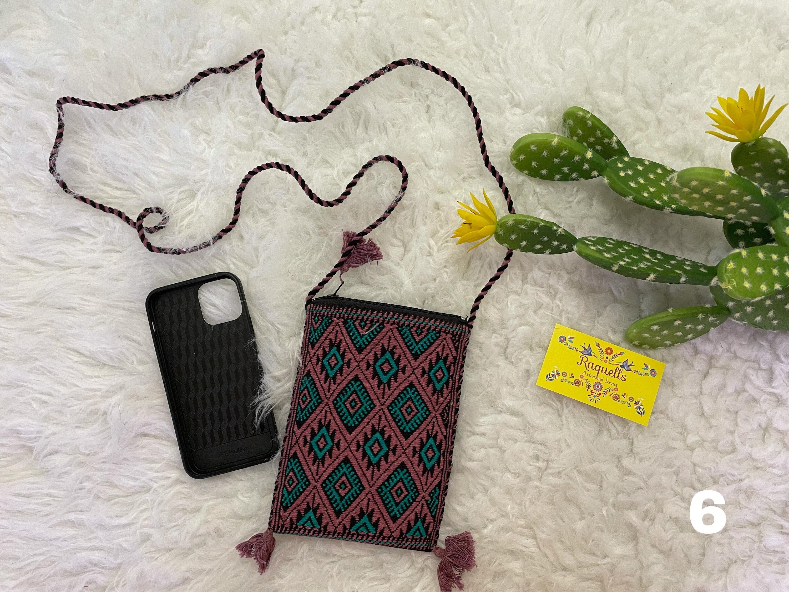 Image of Handmade Artisanal Phone Holders - Mexican Embroidery - Phone Crossbody