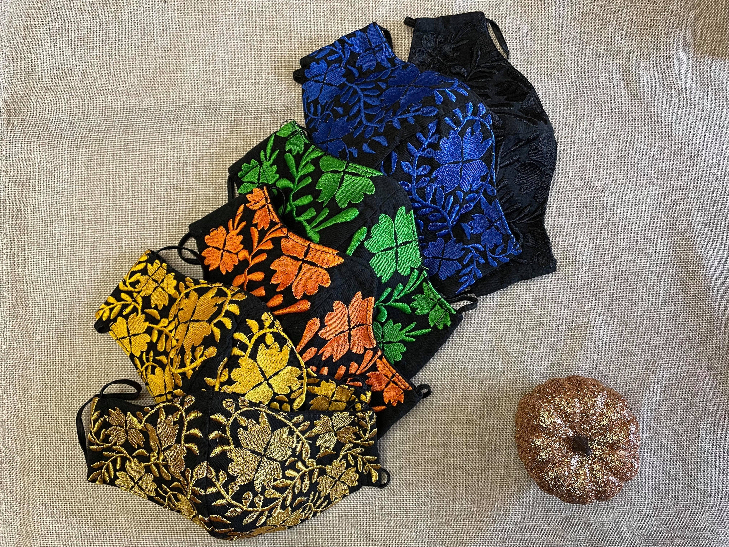 Gorgeous and stylish Embroidered Face Mask with EXTRA Delicate Embroidered areas - Handmade Face Mask