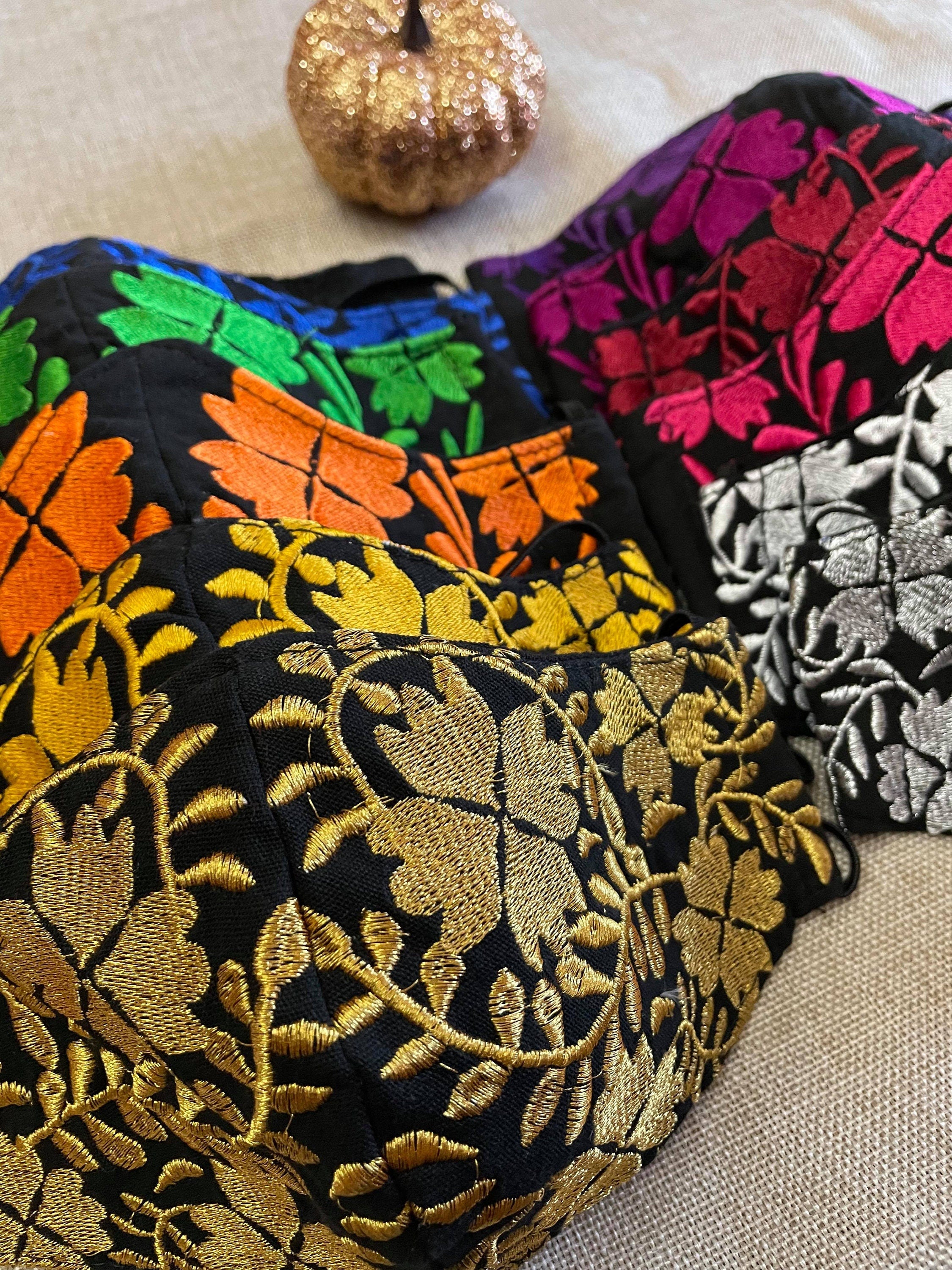 Image of Gorgeous and stylish Embroidered Face Mask with EXTRA Delicate Embroidered areas - Handmade Face Mask