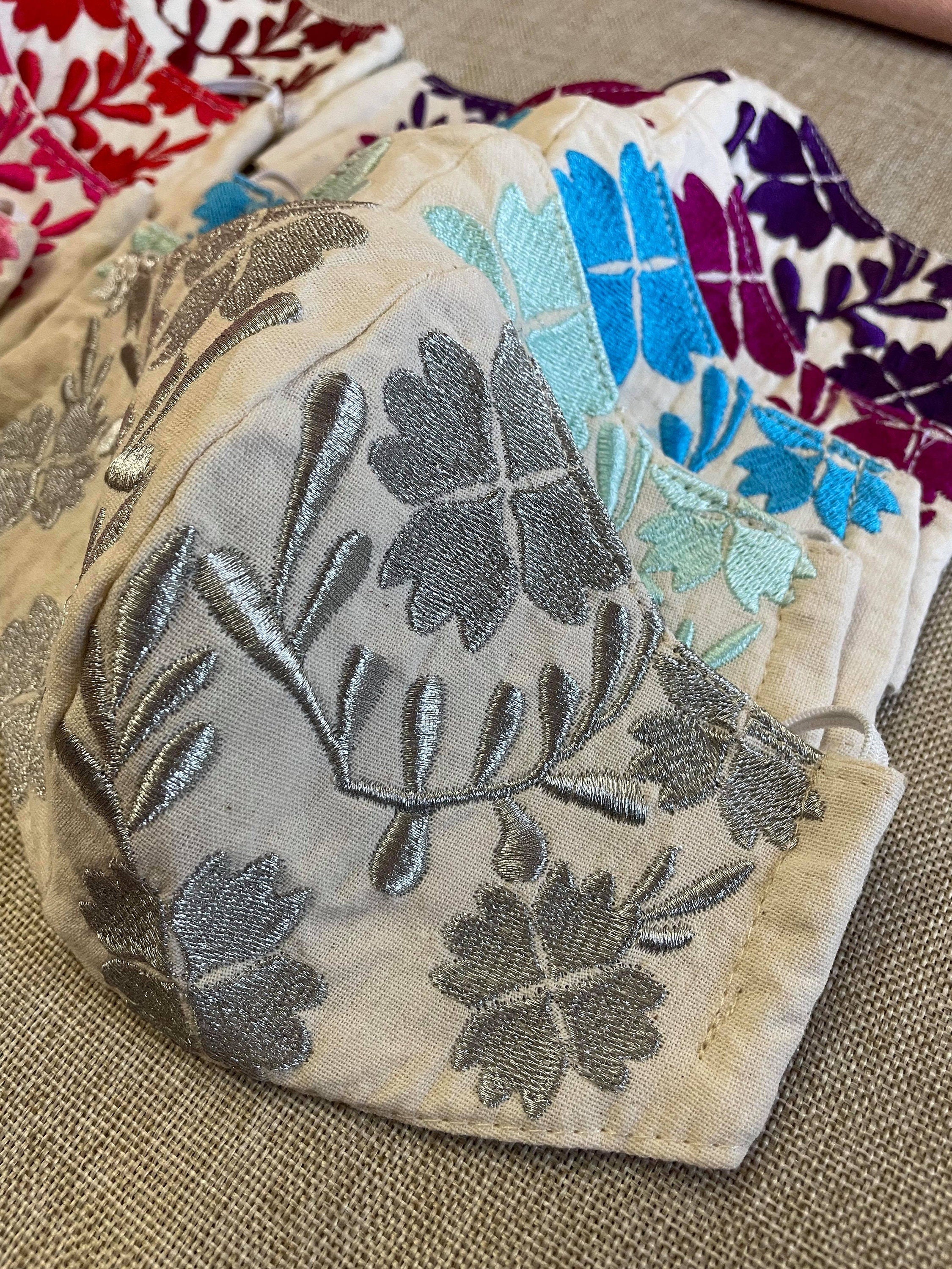 Image of Mexican Floral Embroidered Face Masks - Handmade Face Masks