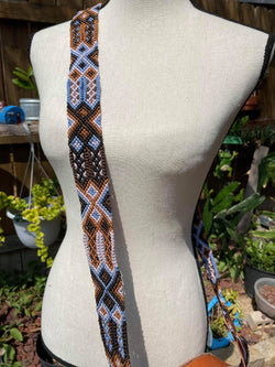Image of Handmade Round Leather Crossbody Purses - Embroidered Genuine Leather Bag - Boho Leather Purse