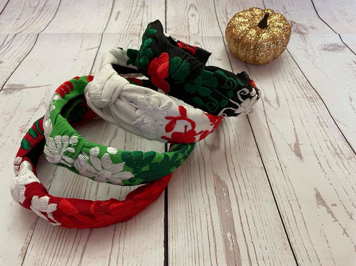 Image of Beautiful Embroidered Floral Headbands - Handcrafted Headbands from Chiapas, Mexico