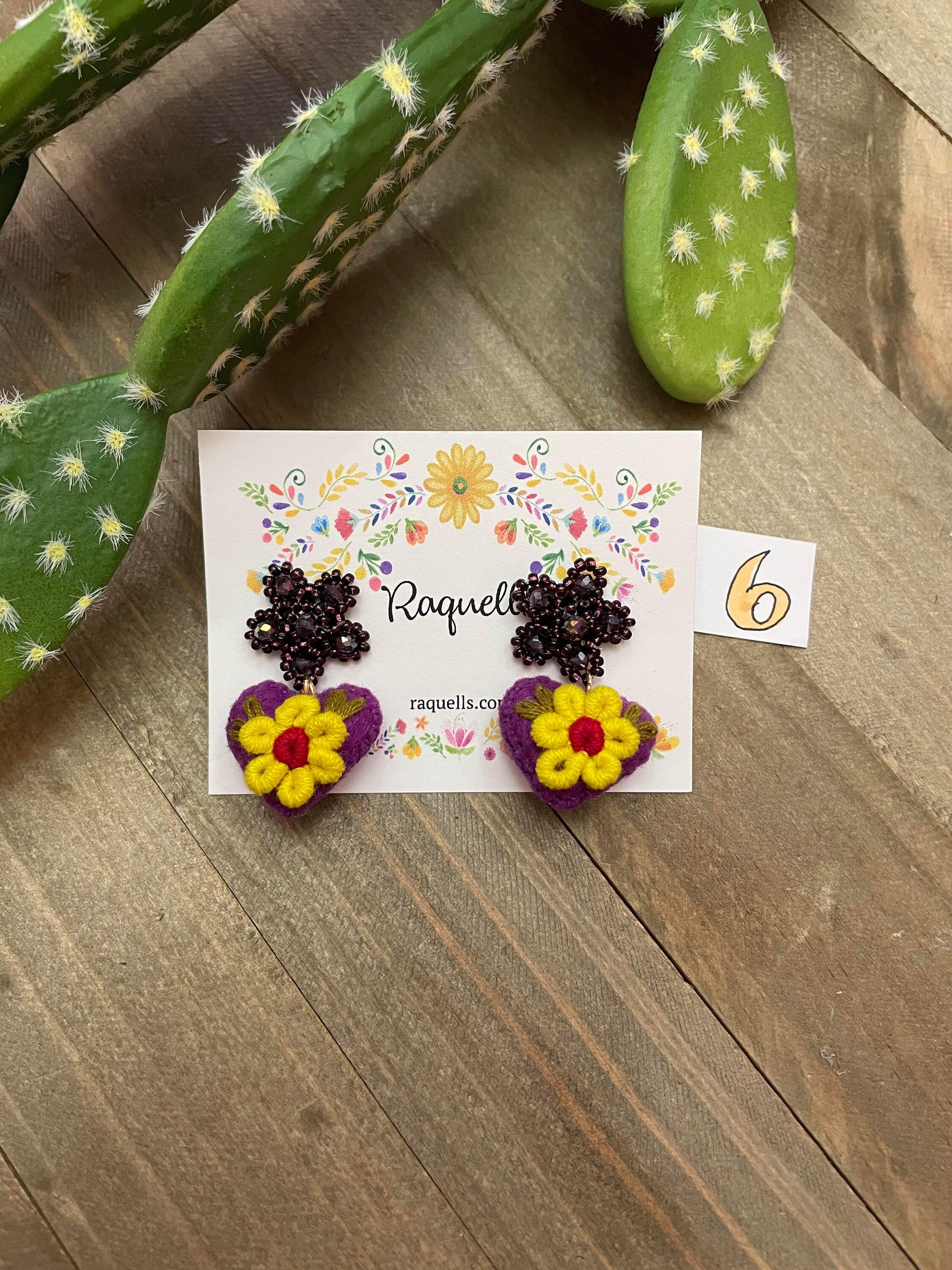 Image of Beautiful Handmade Heart Earrings - Artisan Made Stud Earrings