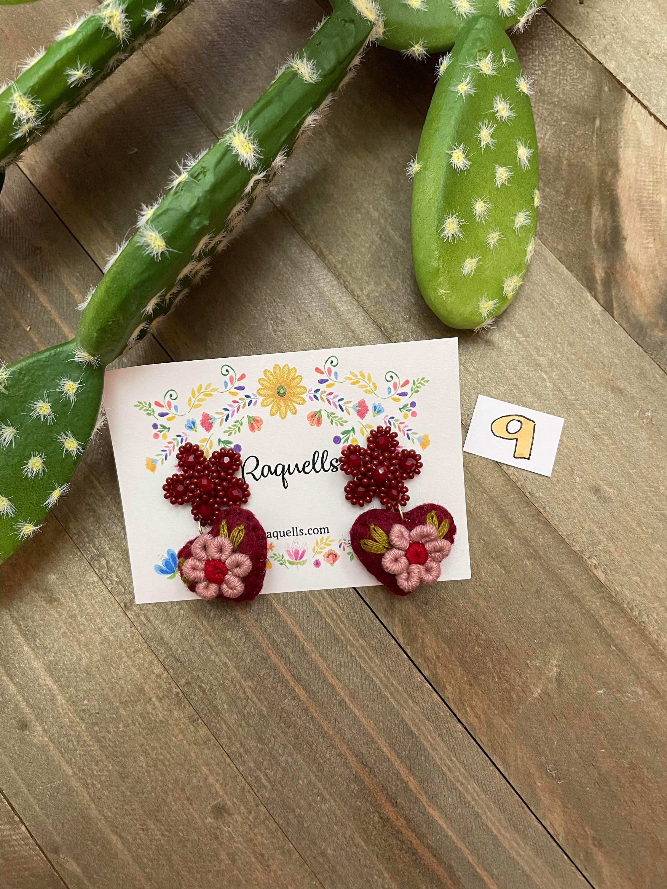 Beautiful Handmade Heart Earrings - Artisan Made Stud Earrings