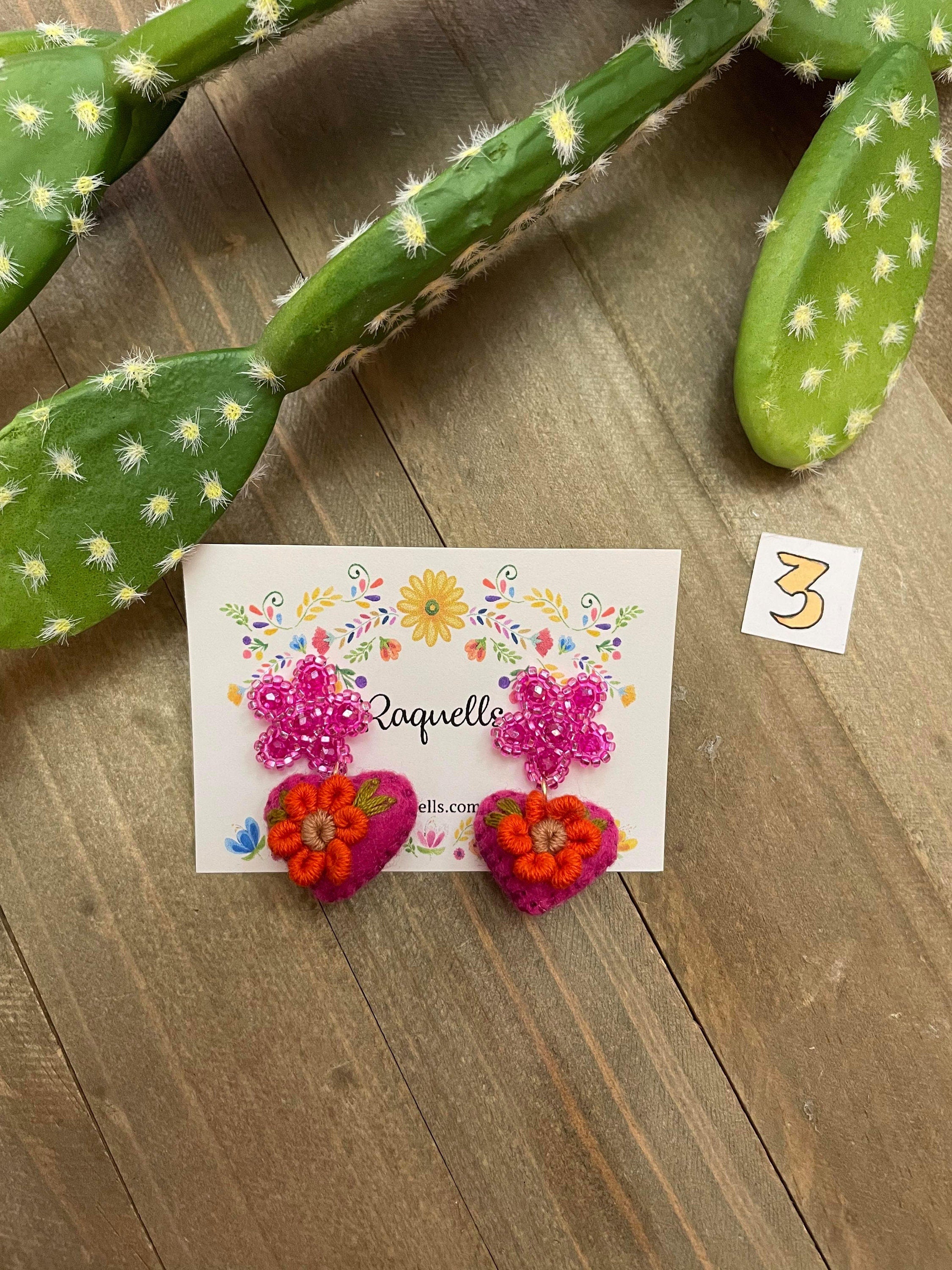 Image of Beautiful Handmade Heart Earrings - Artisan Made Stud Earrings