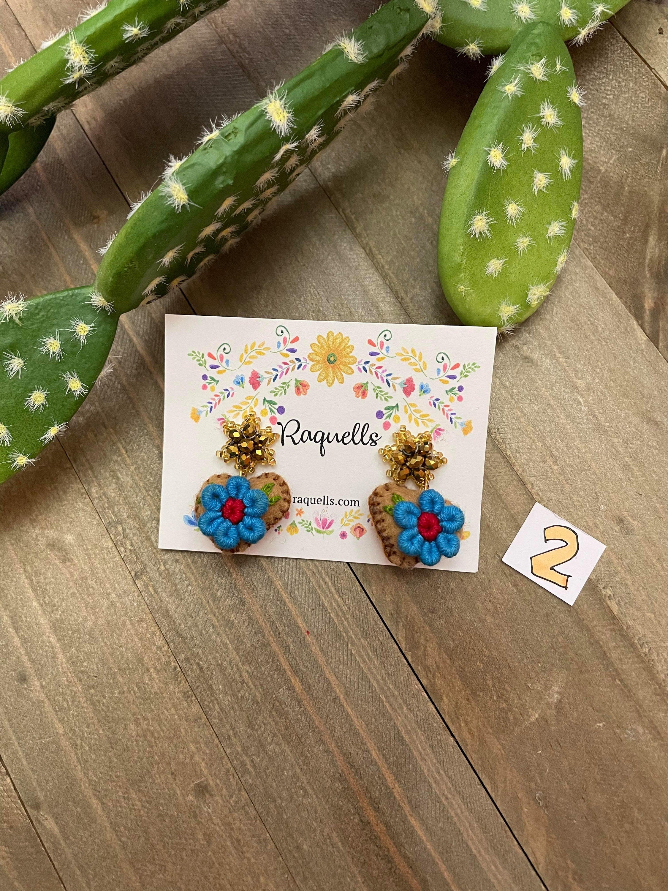 Beautiful Handmade Heart Earrings - Artisan Made Stud Earrings