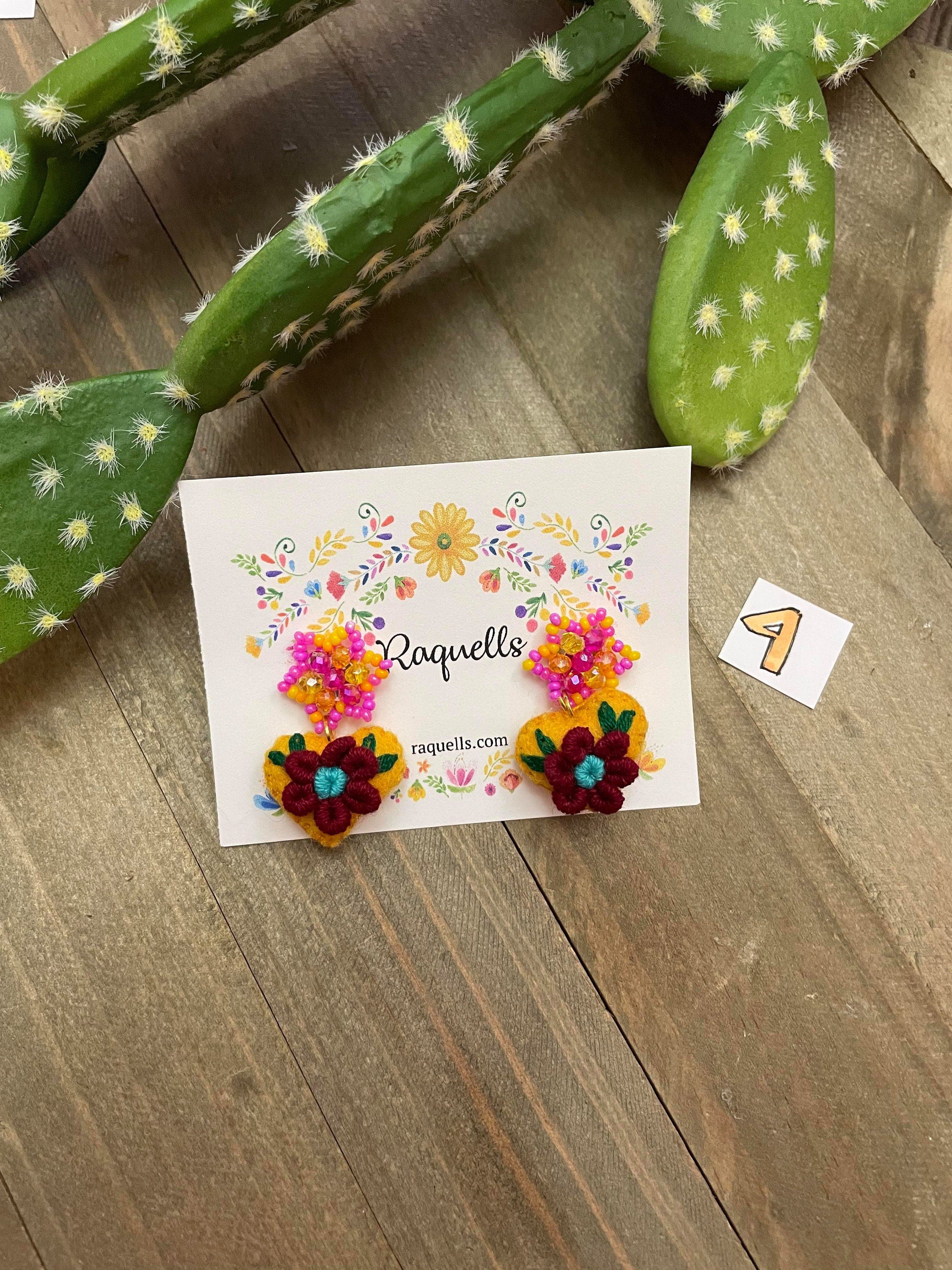 Beautiful Handmade Heart Earrings - Artisan Made Stud Earrings