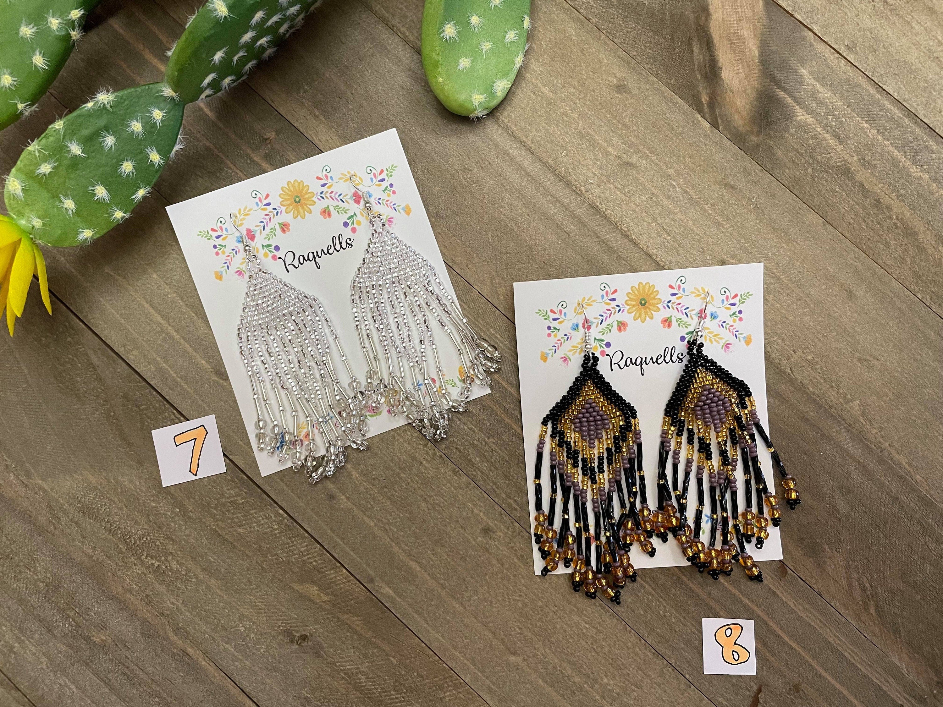 Image of Beautiful Hand Beaded Earrings - Chiapas, Mexico - Artisanal Earrings