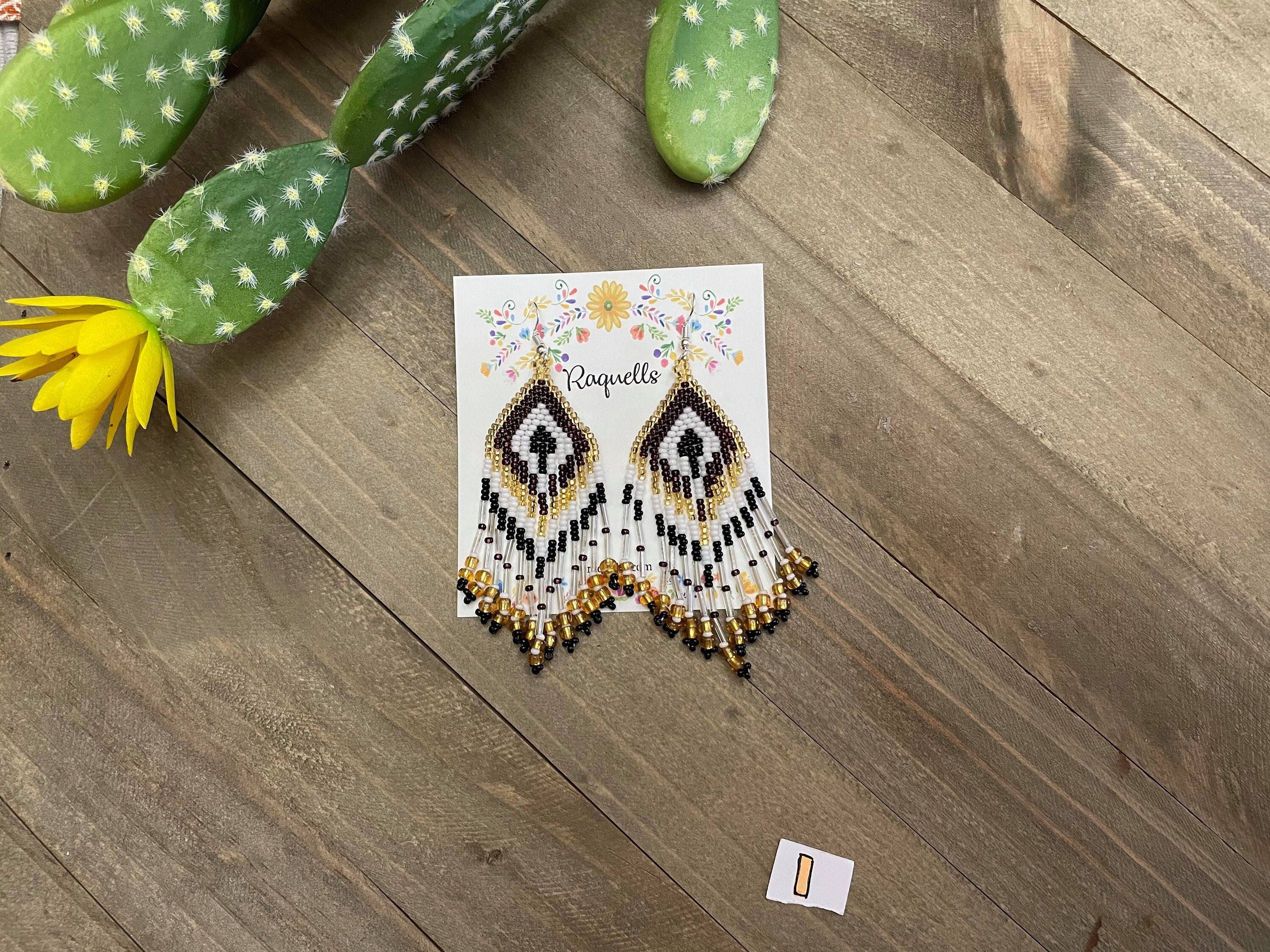 Image of Beautiful Hand Beaded Earrings - Chiapas, Mexico - Artisanal Earrings