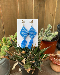Image of Beautiful Handmade Artisanal Earrings - Hand Woven Earrings from Chiapas, Mexico