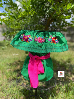 Image of Authentic Girls Puebla Blouse - Kids Mexican Blouse - Artisanal Blouse