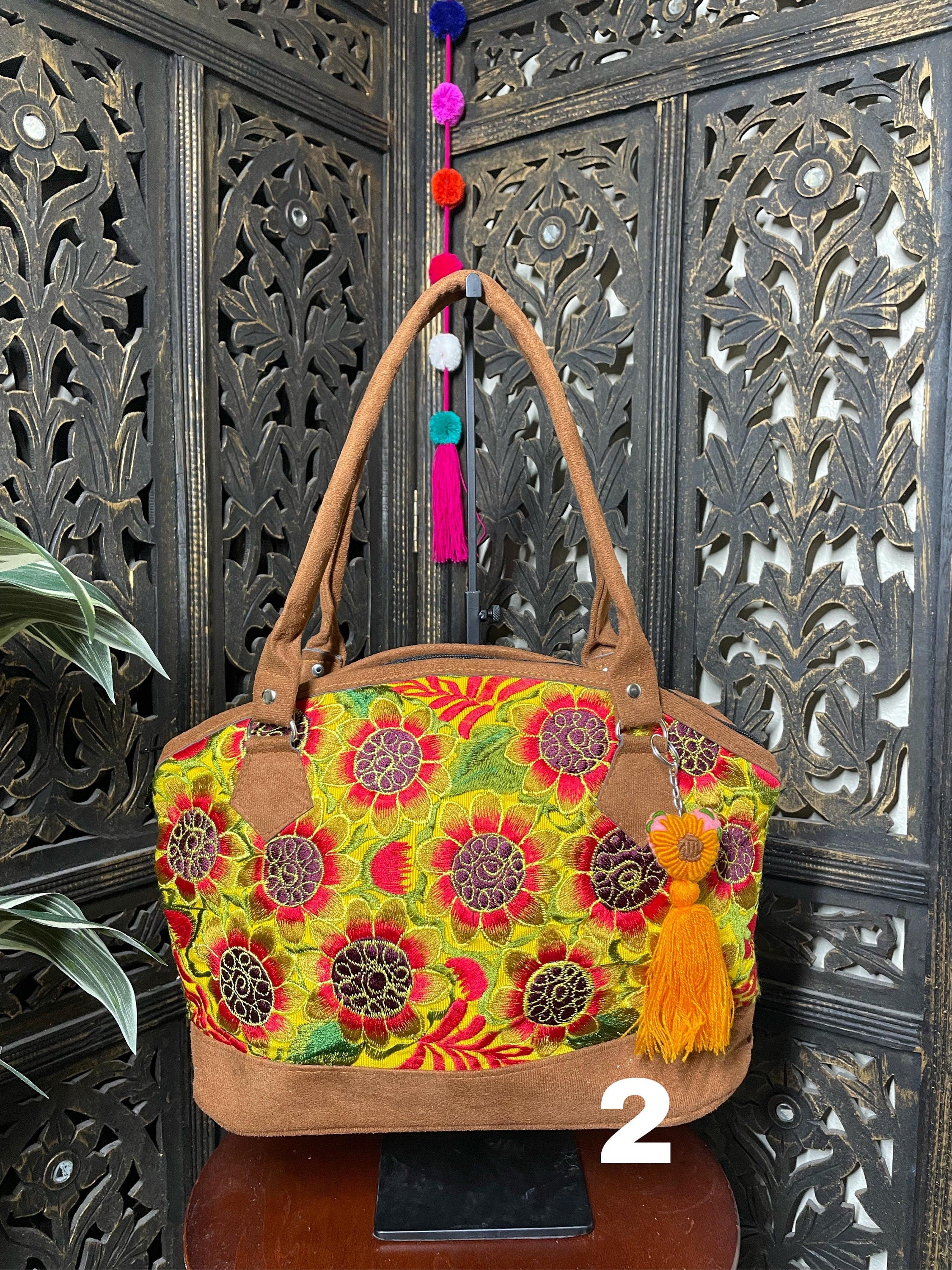 Floral Embroidered Shoulder Bags from Chiapas, Mexico - Handmade Mexican Purse