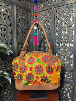 Image of Floral Embroidered Shoulder Bags from Chiapas, Mexico - Handmade Mexican Purse