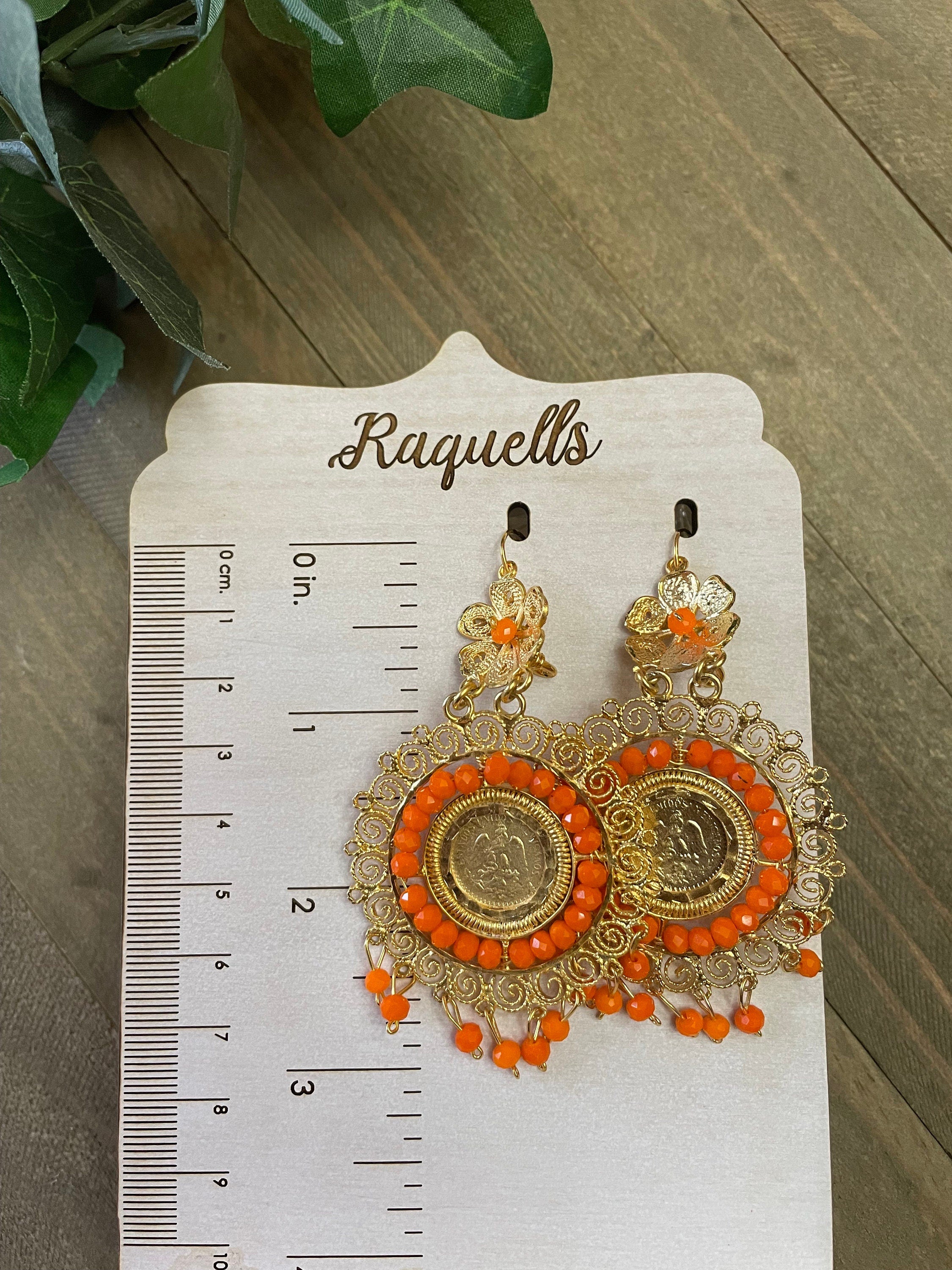 Image of Gorgeous and Elegant Mexican Artisanal Gold Plated Filigree Earrings - Beautiful Folkloric Earrings made by our Oaxaca Artisan Partners