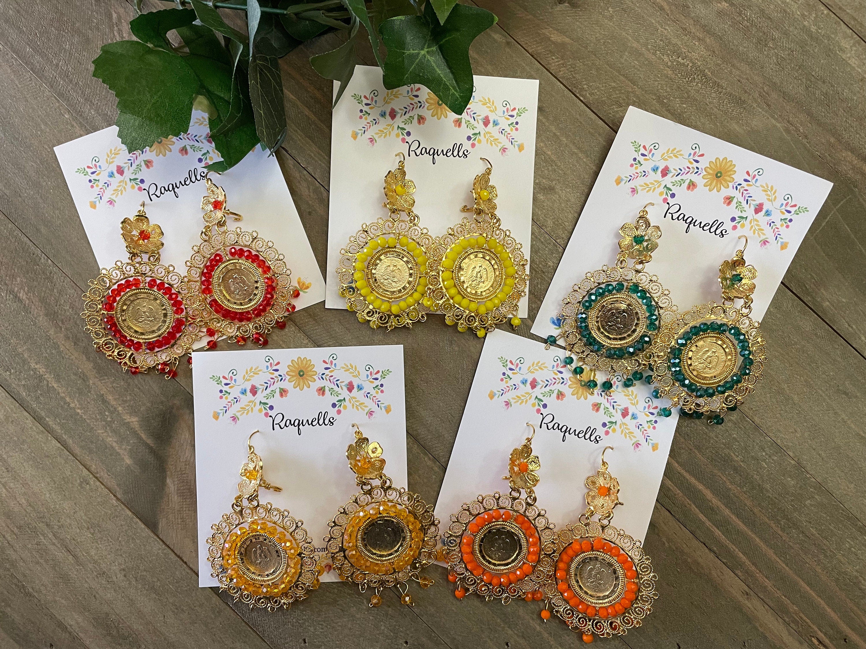 Image of Gorgeous and Elegant Mexican Artisanal Gold Plated Filigree Earrings - Beautiful Folkloric Earrings made by our Oaxaca Artisan Partners