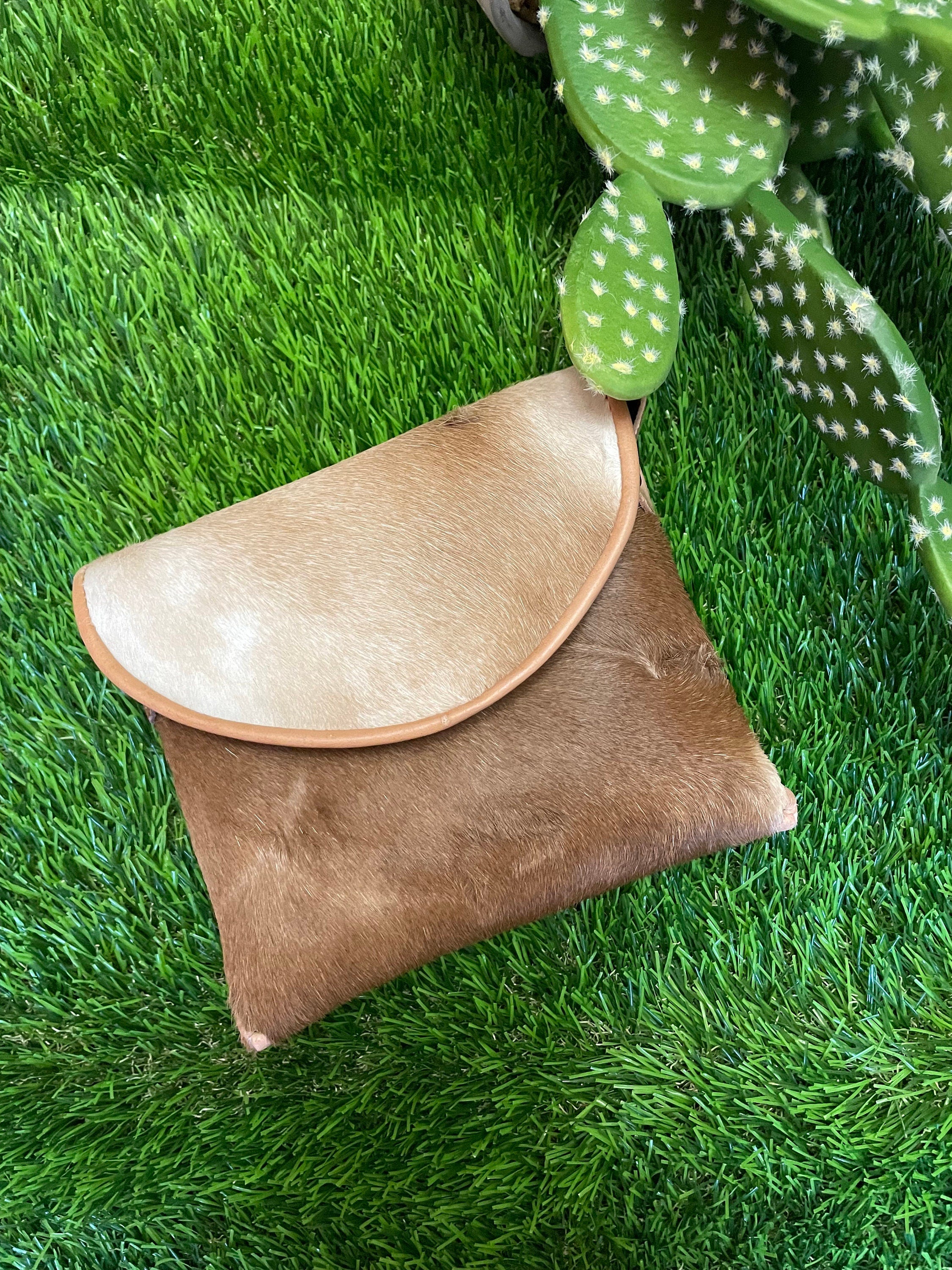 Image of Handmade Cow Hide Crossbody Bag - Artisan Made Messenger Bag