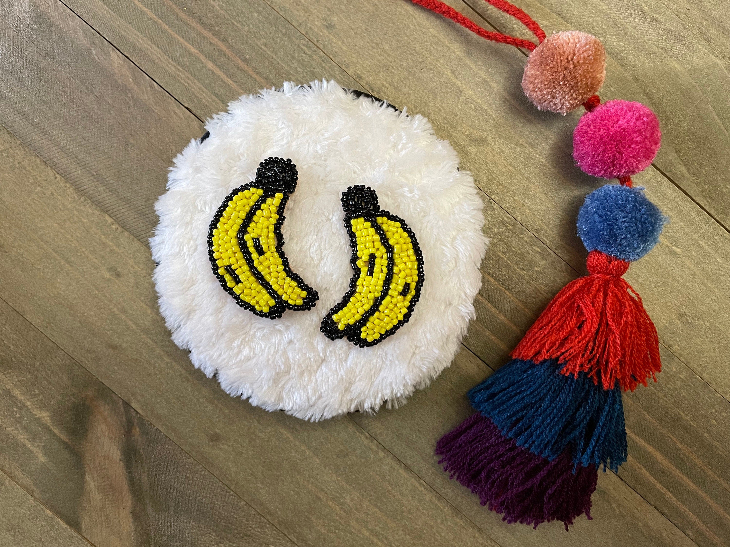 Beautiful Hand Beaded Fruit Earrings - Artisan Made Earrings from Guadalajara, Mexico - Halloween Earrings