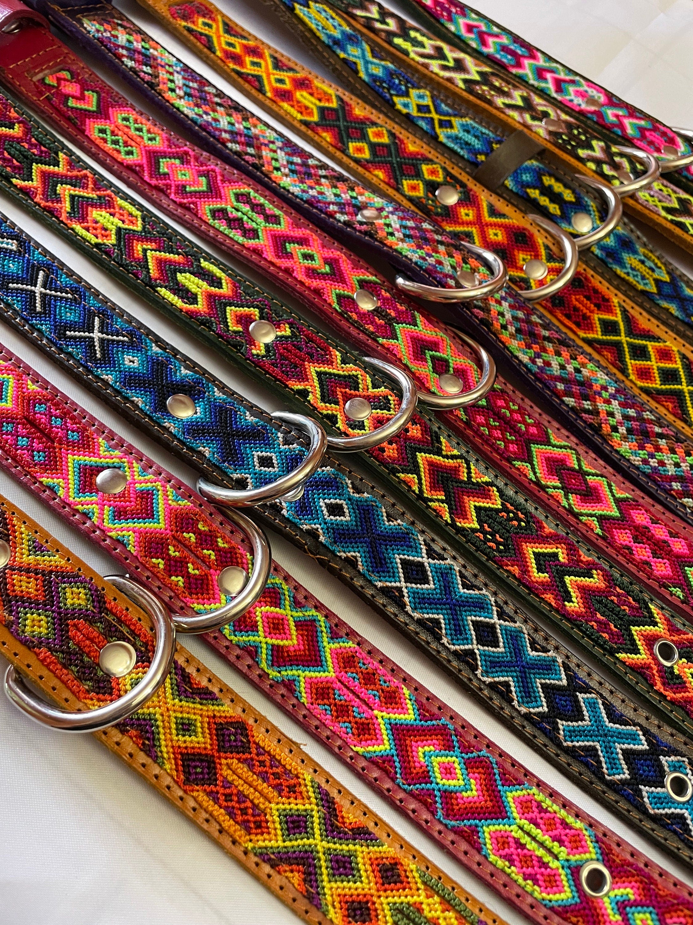 Image of Mexican Large Breed Dog Collars - Artisanal Handmade Dog Collars - Leather Collars