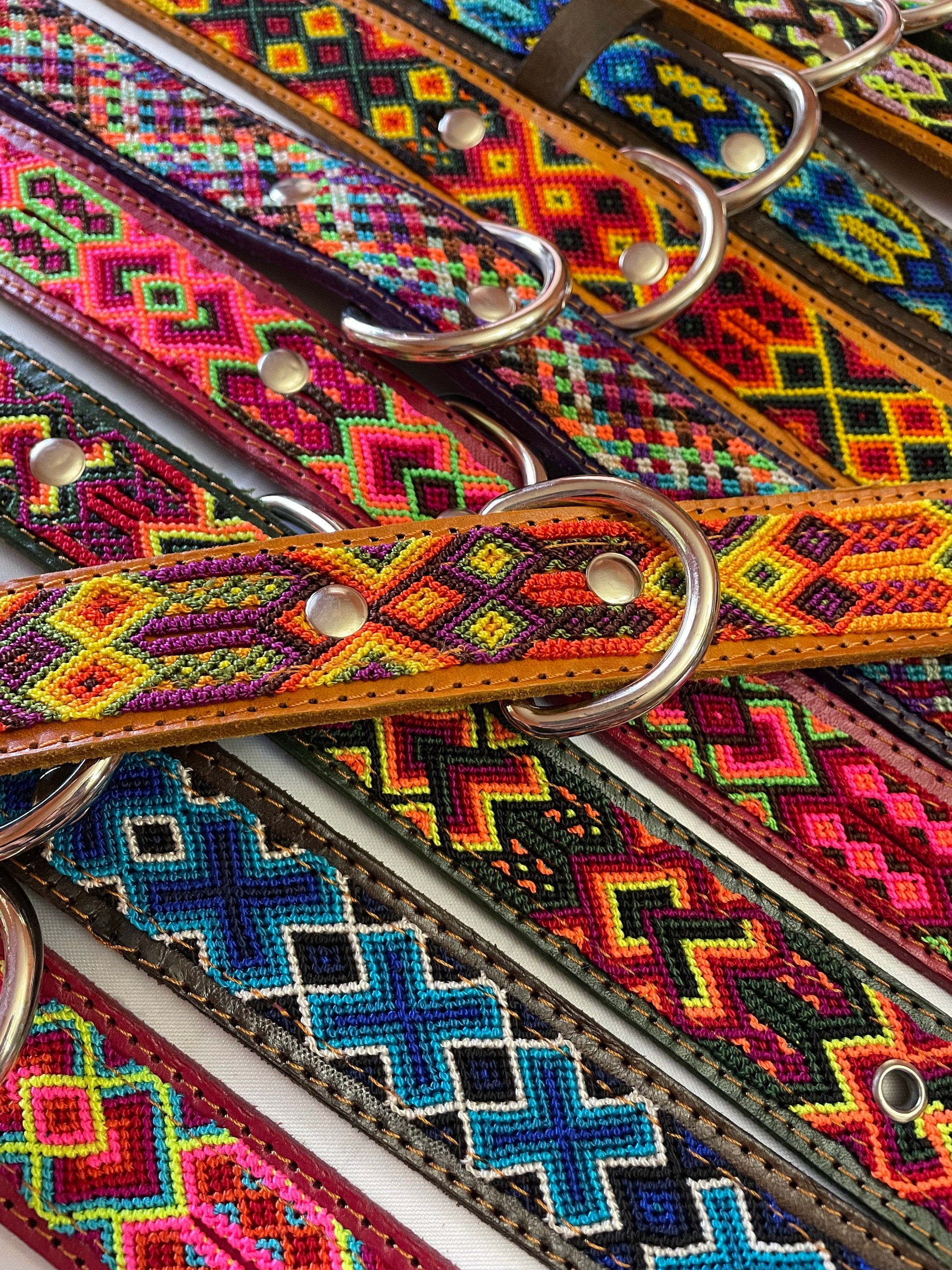 Image of Mexican Large Breed Dog Collars - Artisanal Handmade Dog Collars - Leather Collars